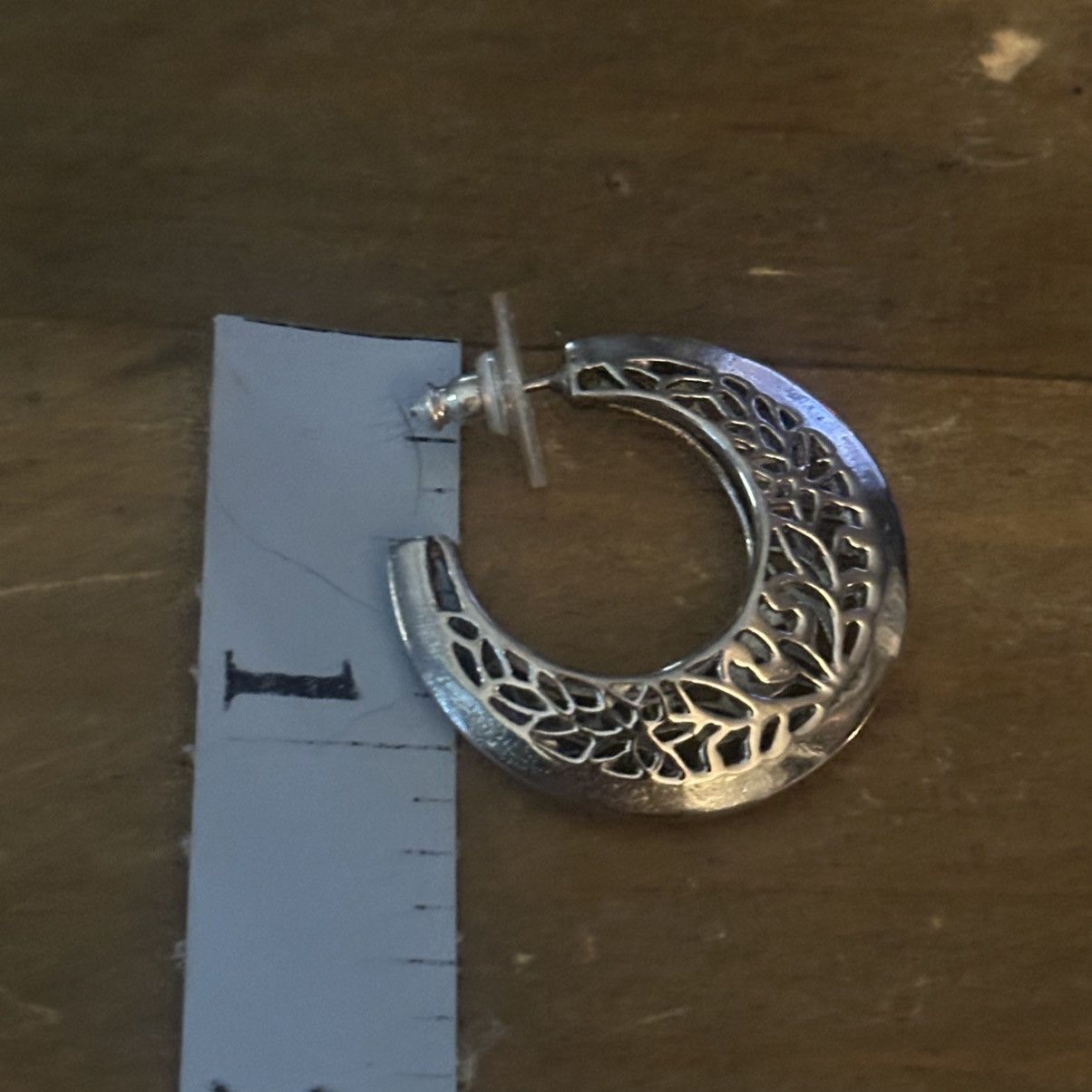 Other Silver tone filigree crescent hoop earrings Size ONE SIZE - 2 Thumbnail