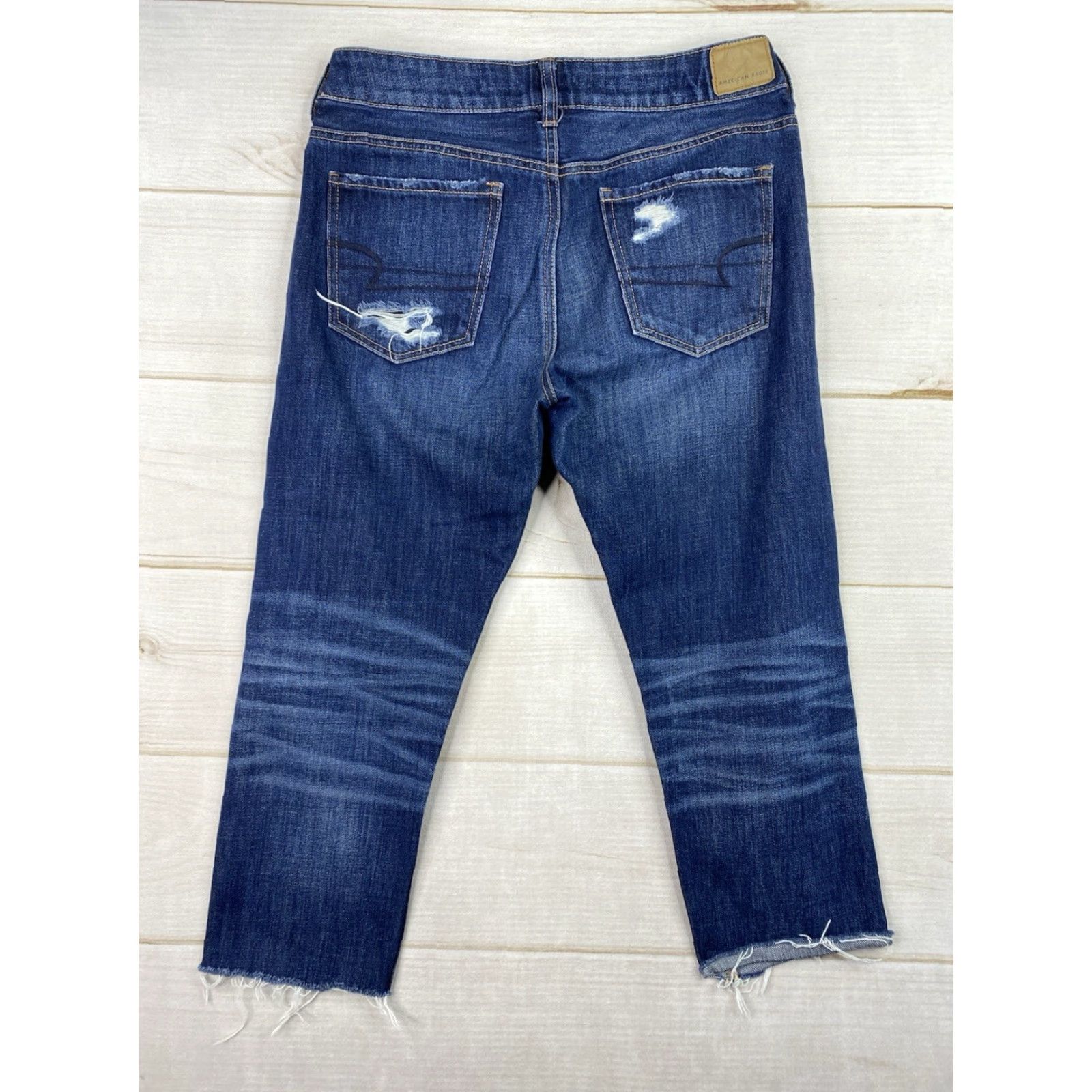 American Eagle Outfitters American Eagle Jeans Womens Capri 4R Blue Distressed Cut Off Tomgirl Button Fly Size 27" / US 4 / IT 40 - 7 Thumbnail