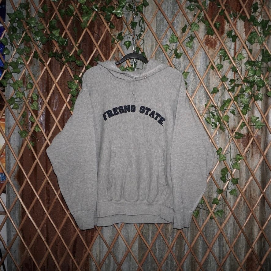 Vintage XL-Vintage Y2K Fresno State embroider raw heavyweight hoodie Size US XL / EU 56 / 4 - 1 Thumbnail