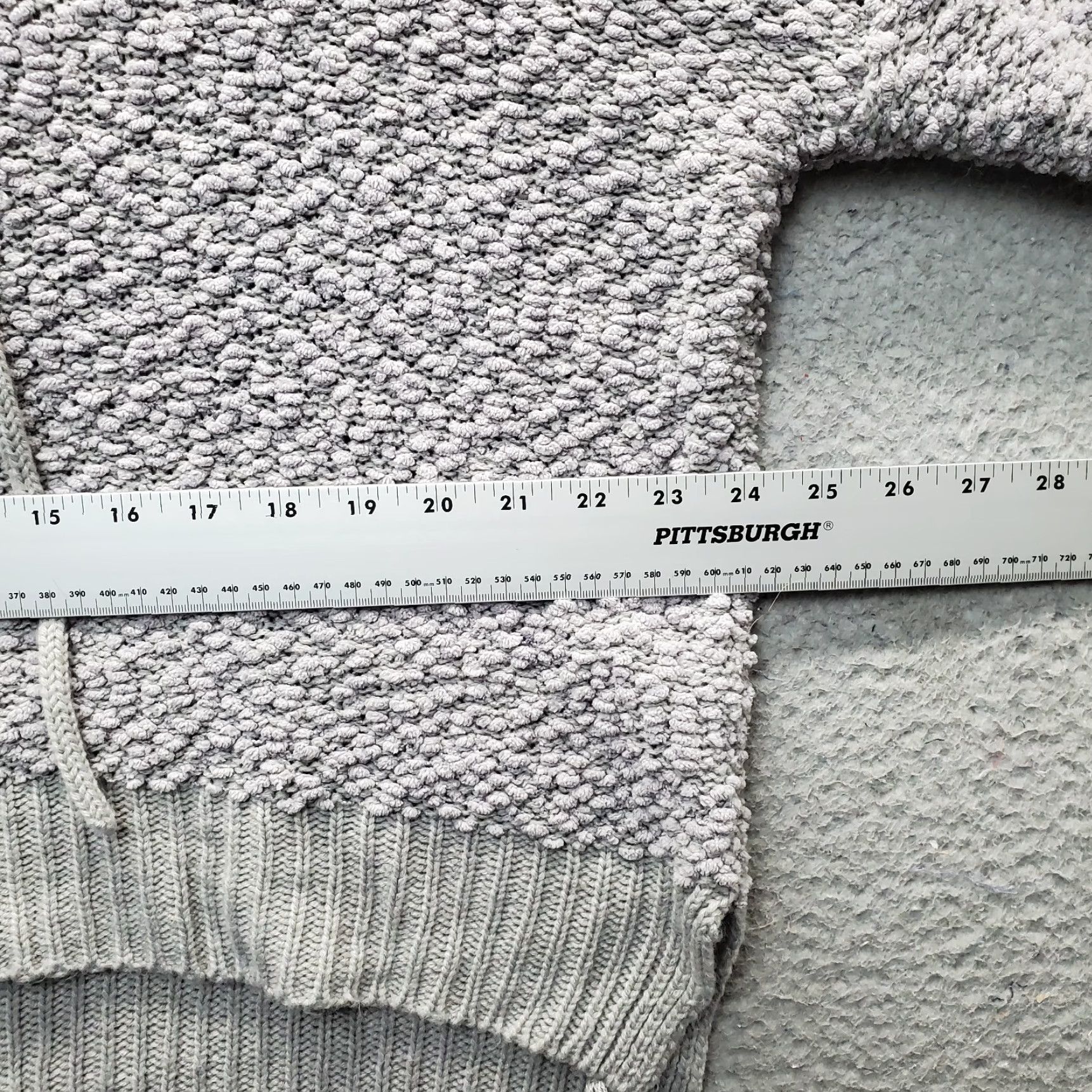 Vintage POL Popcorn Chenille Hooded Sweater Womens S Gray High Low Slit Drawstring POL15 Women Sweater Hoodie Pullover Knit Slim Casual Winter Fall Buttress Size S / US 4 / IT 40 - 4 Thumbnail