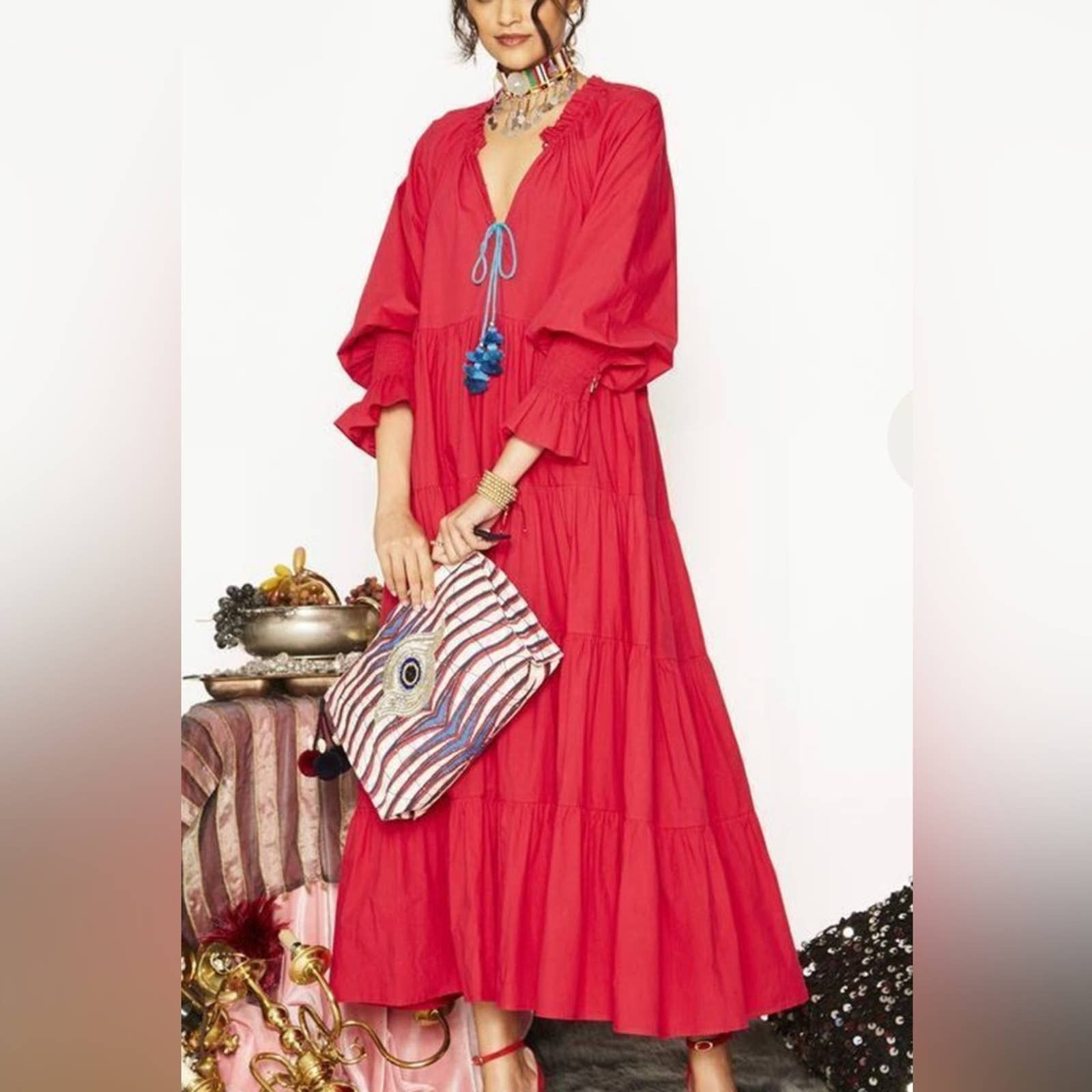 image of Figue Bella Maxi Cotton Dress Red Size Xs / S Relaxed New, Women's