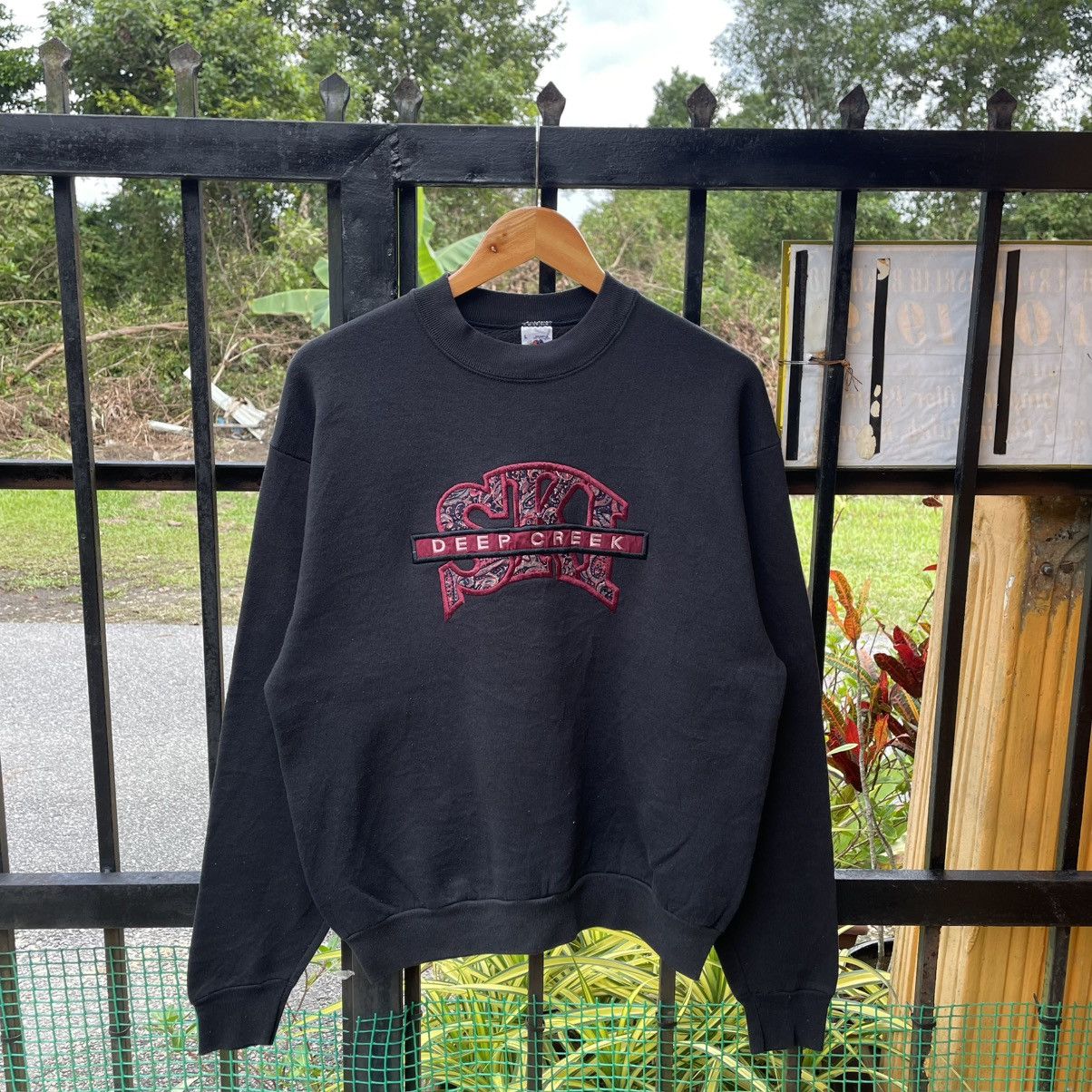 Fruit Of The Loom 🔥Vintage 90s Deep Creek Ski Embroidered Logo Sweatshirts Size US S / EU 44-46 / 1 - 1 Thumbnail