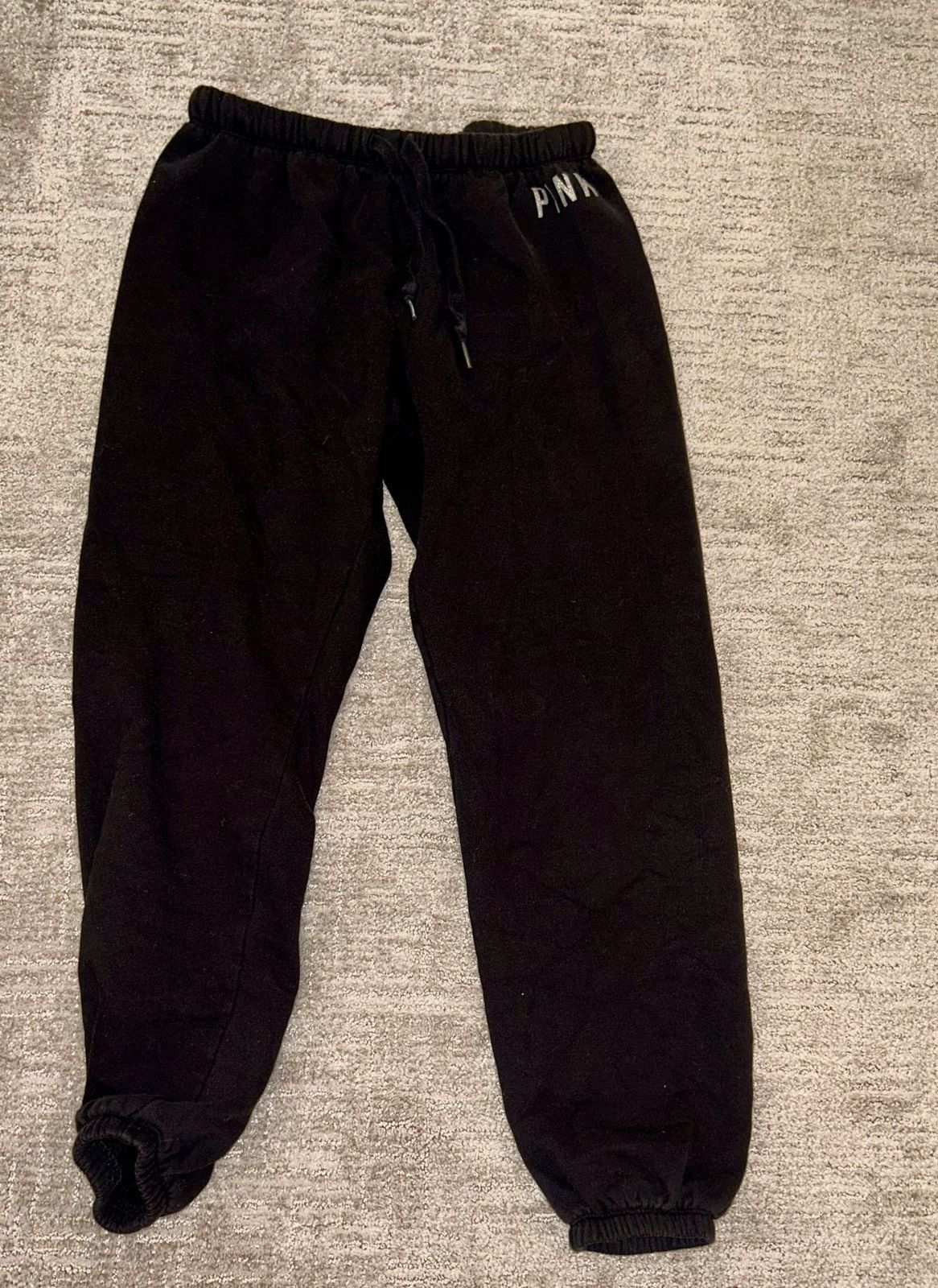 Pink Victoria’s secret pink black sweatpants short length Size 26" / US 2 / IT 38 - 2 Thumbnail