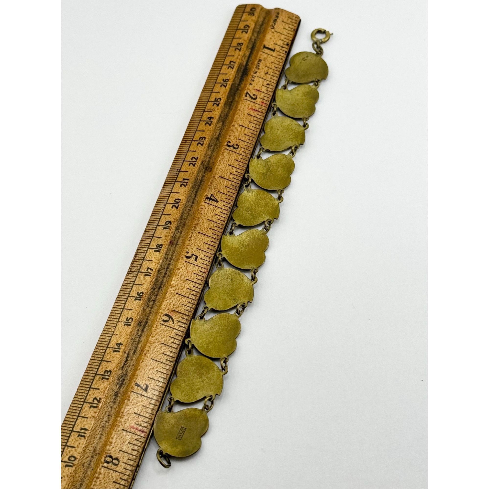 Vintage Spain Damascene Heart Bracelet