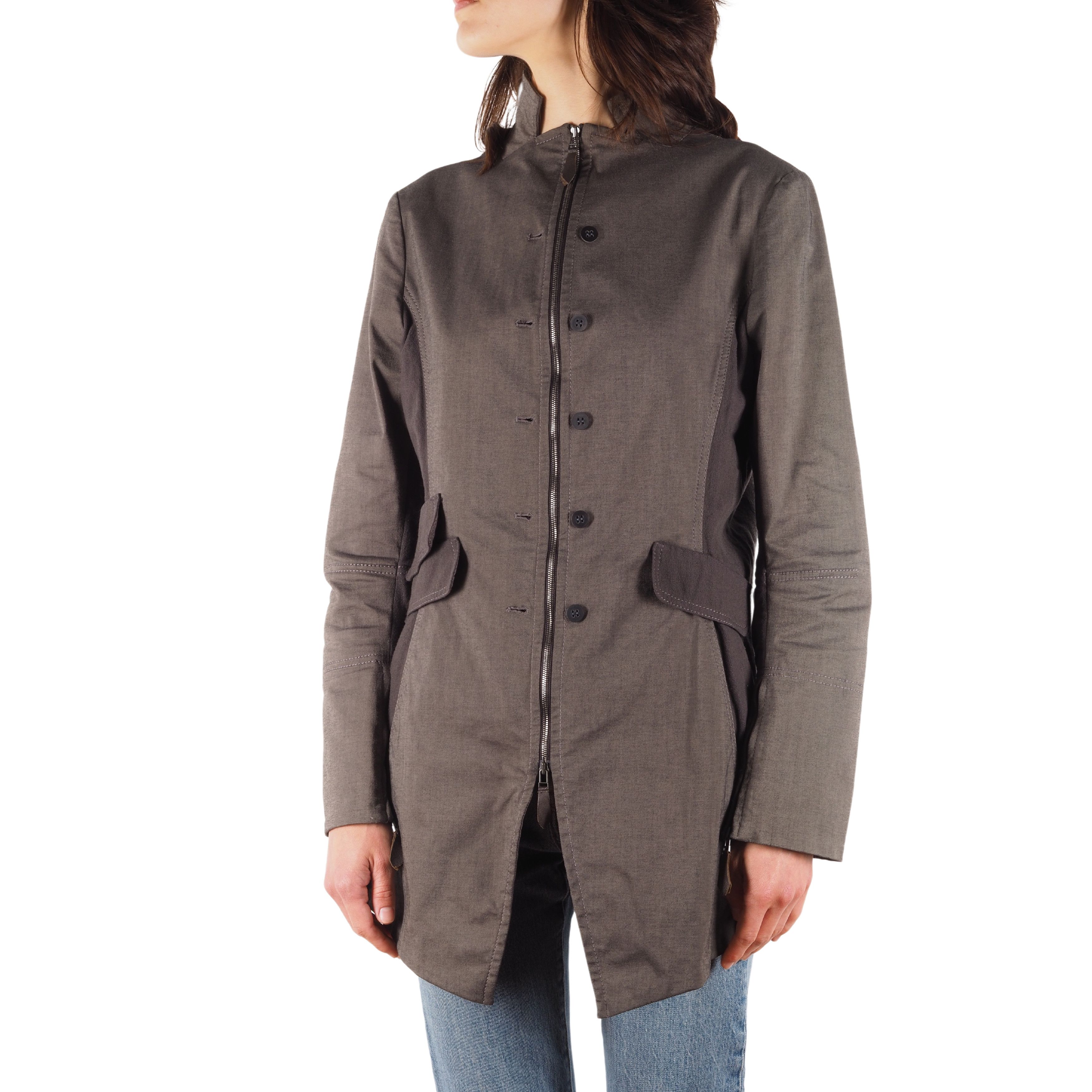 Annette Gortz Annette Gortz Dark Beige Cotton Zip Buttons Jacket Size M / US 6-8 / IT 42-44 - 1 Thumbnail