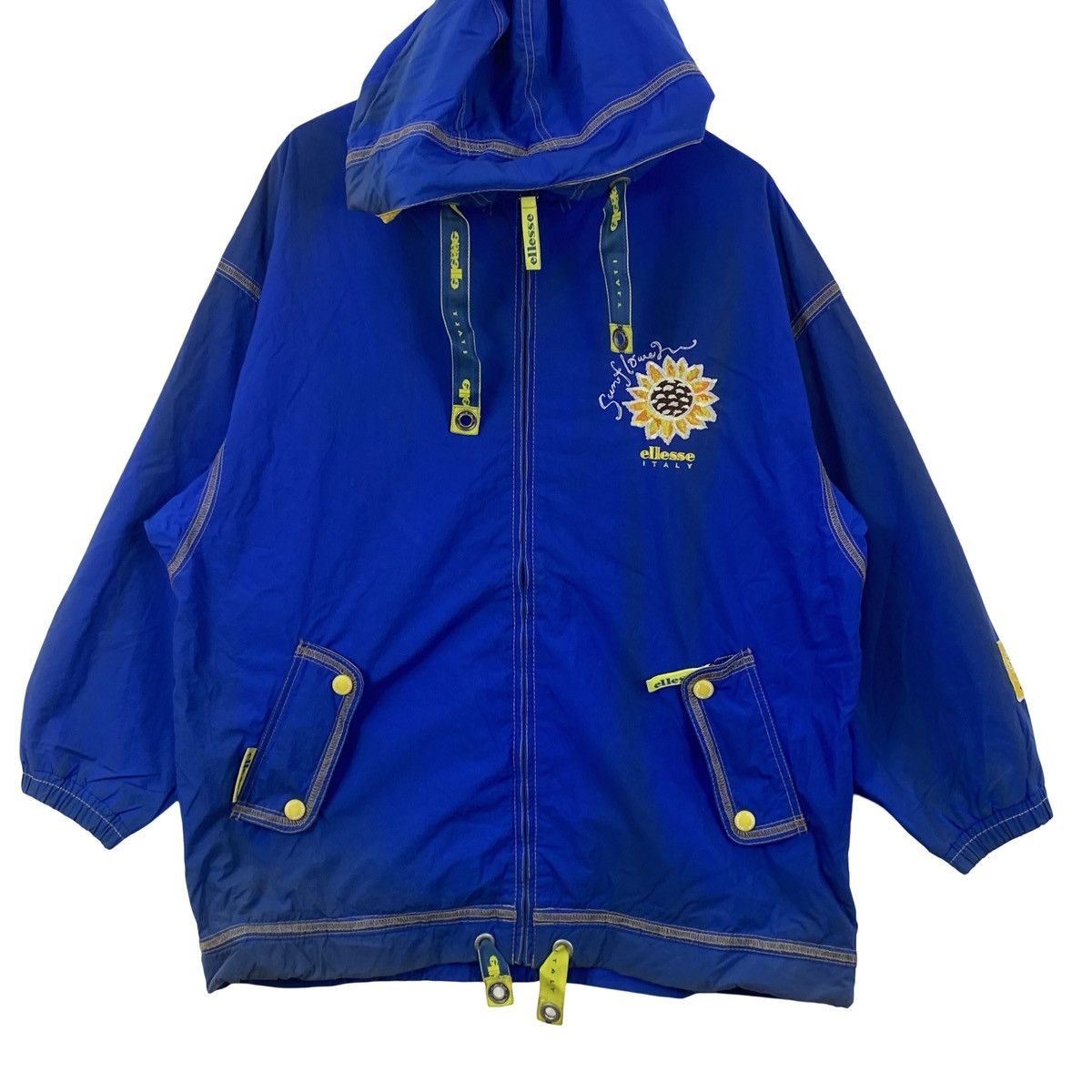Ellesse Vintage ELLESSE ITALY Sunflower Embroidered Hooded Jacket Size US XXL / EU 58 / 5 - 4 Thumbnail