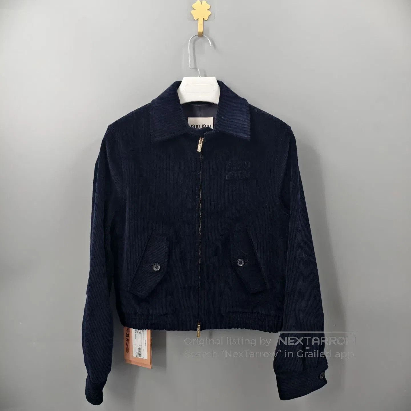 Miu Miu Miu Miu Navy Corduroy Zip Jacket. Size XS / US 0-2 / IT 36-38 - 1 Thumbnail