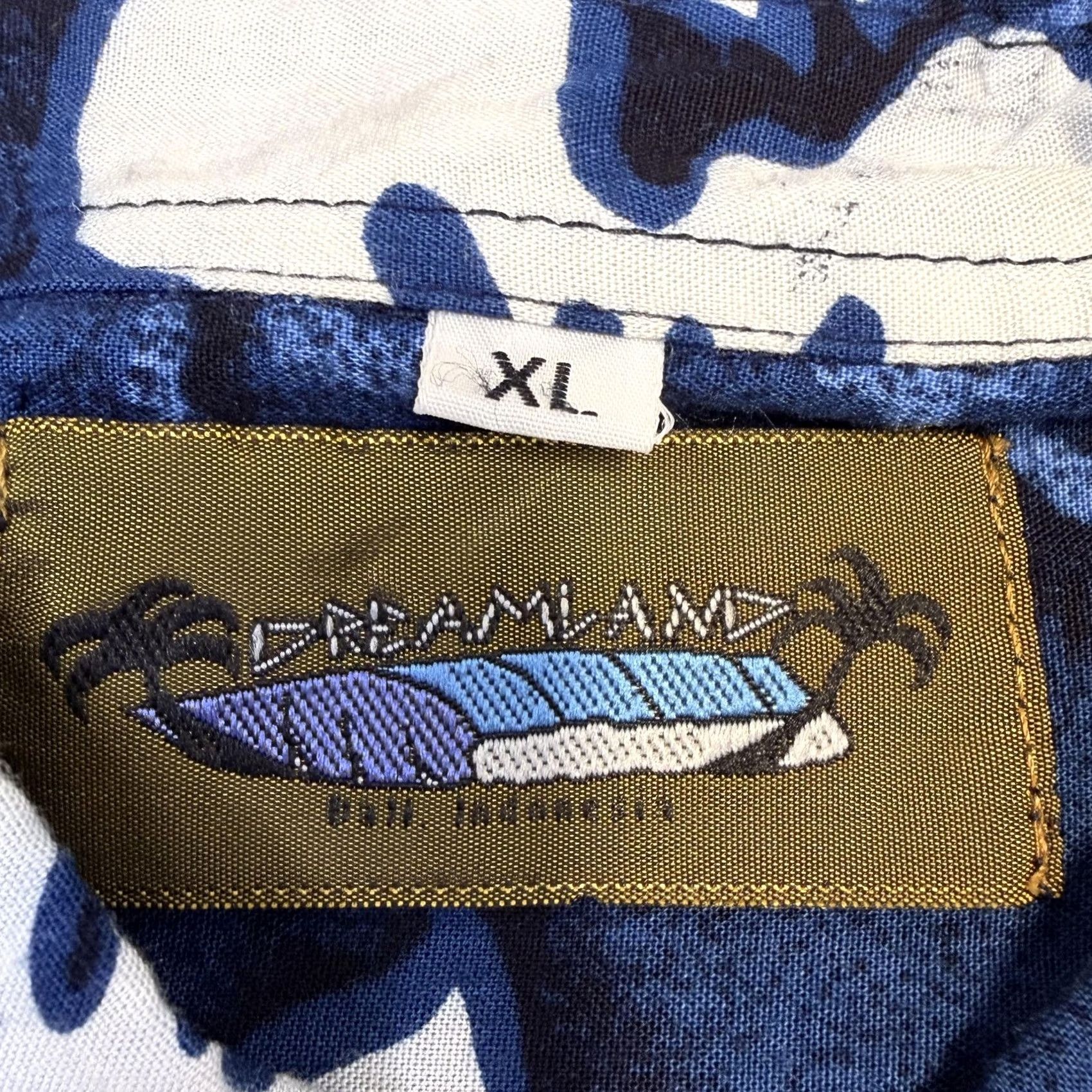 Vintage Dreamland Hawaiian Shirt Mens XL Blue Rayon Aloha Floral Button-Front Short Sleeve Size US XL / EU 56 / 4 - 3 Thumbnail