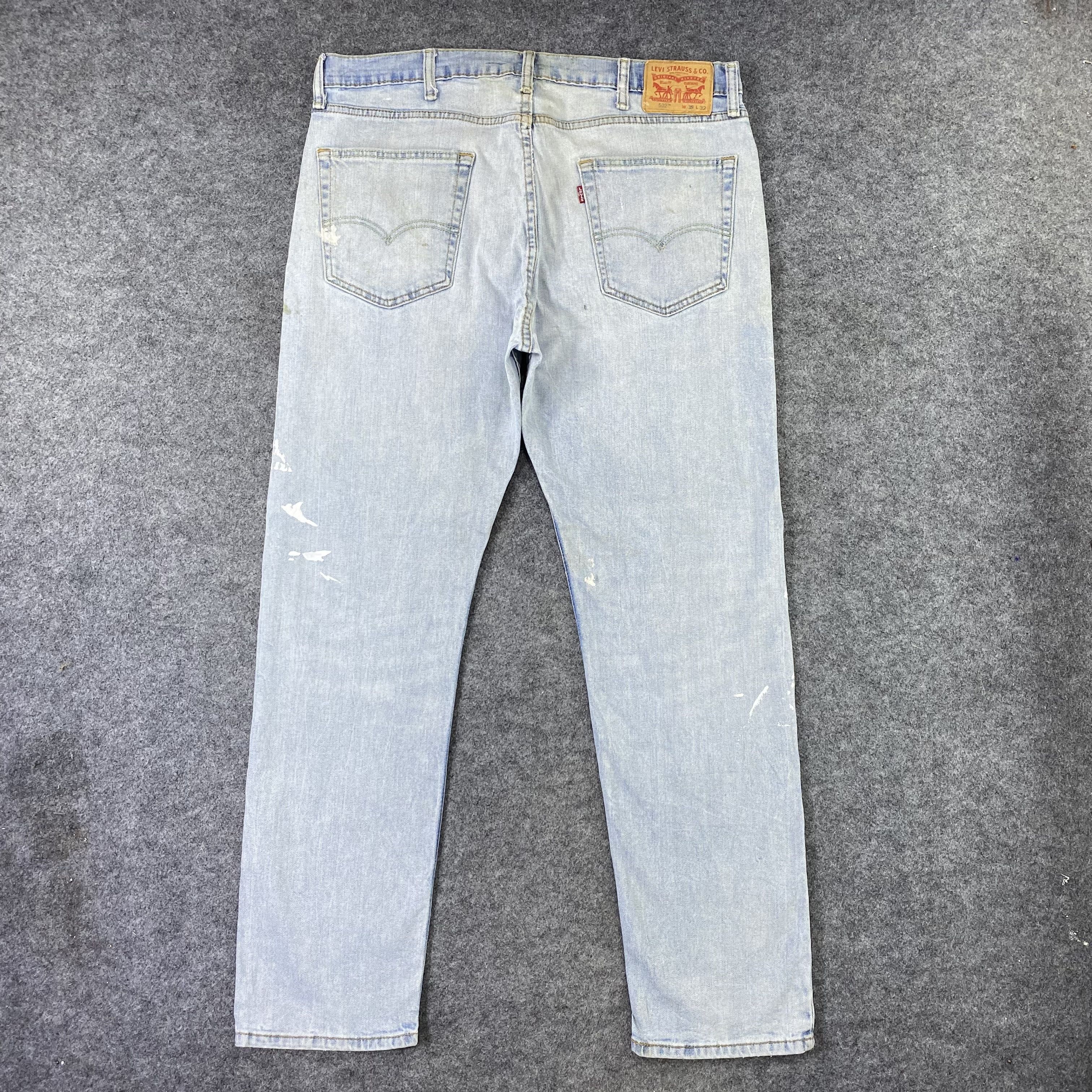 Jean × Levi's × Vintage Levis 502 Painted Light Blue Wash Jeans-J1146 Size US 38 / EU 54 - 4 Thumbnail