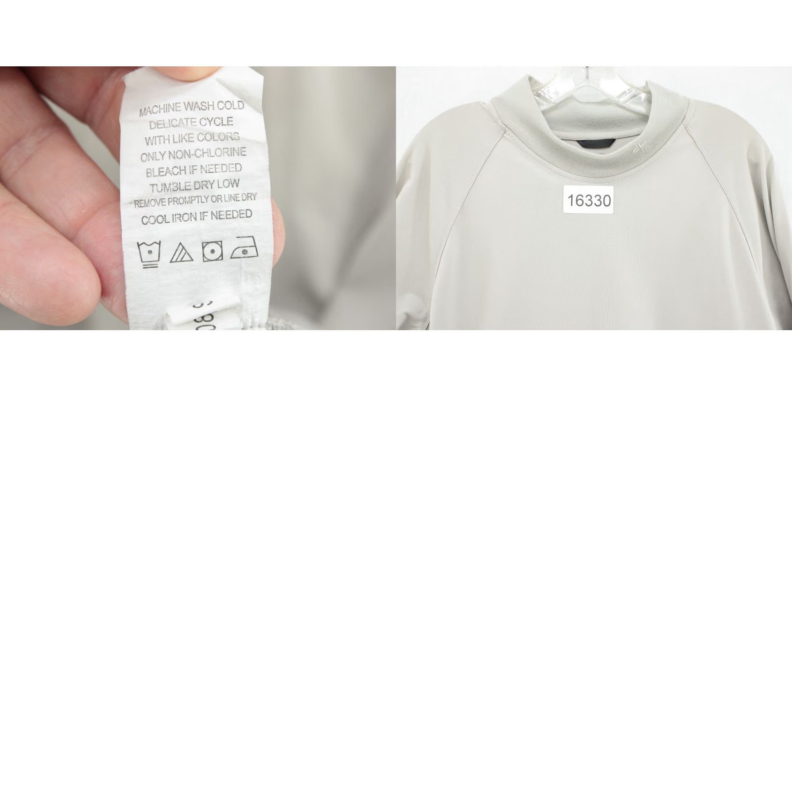 Vintage Zero Restriction Shirt Mens Large Beige Mock Neck Golf Shirt Performance Stretch Size US L / EU 52-54 / 3 - 8 Thumbnail