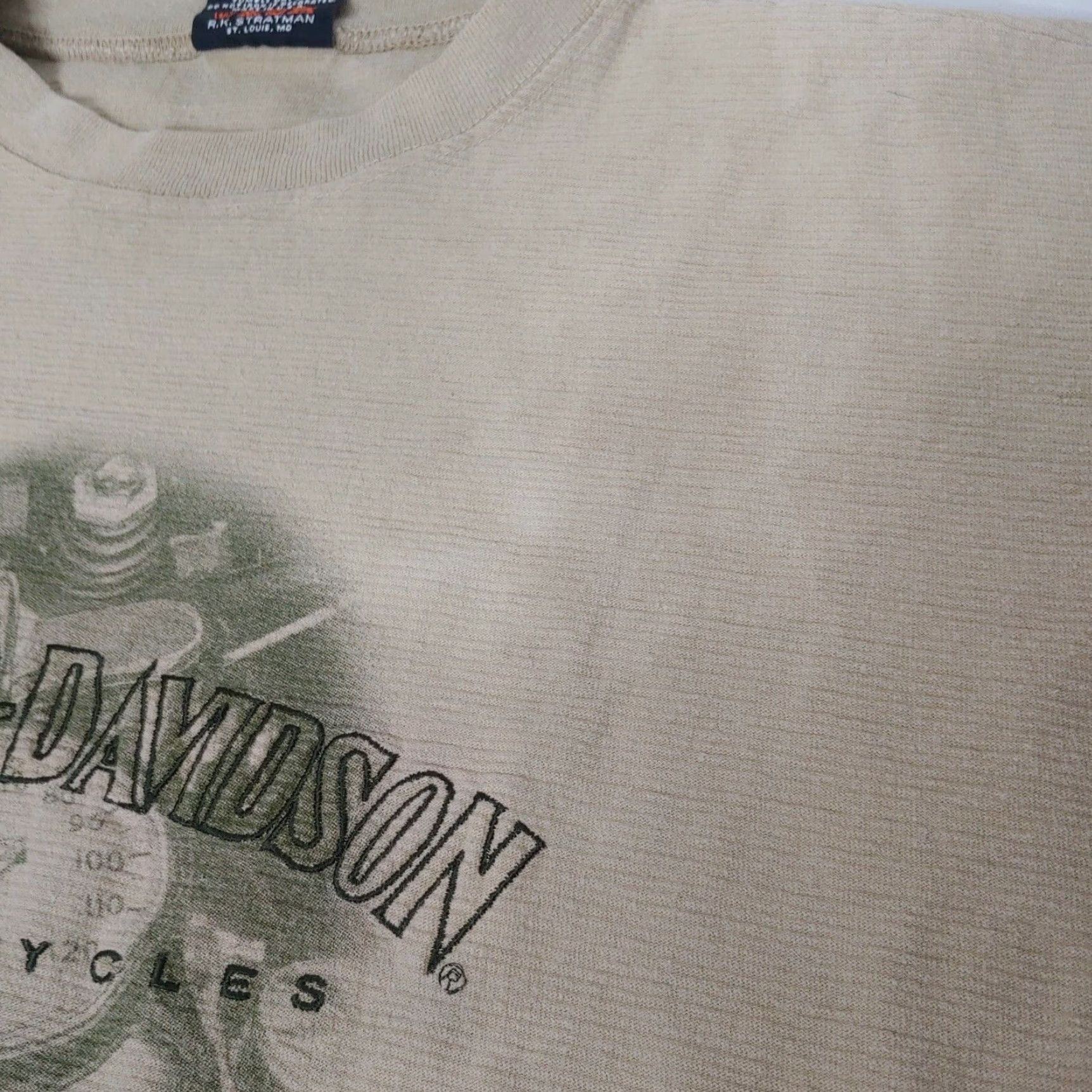 Harley Davidson VINTAGE Harley-Davidson Shirt L Men Tan 100% Cotton Ribbed Knit Baltimore Biker Graphic 1990s T-Shirt Short Sleeve Crew Neck Size US L / EU 52-54 / 3 - 7 Thumbnail