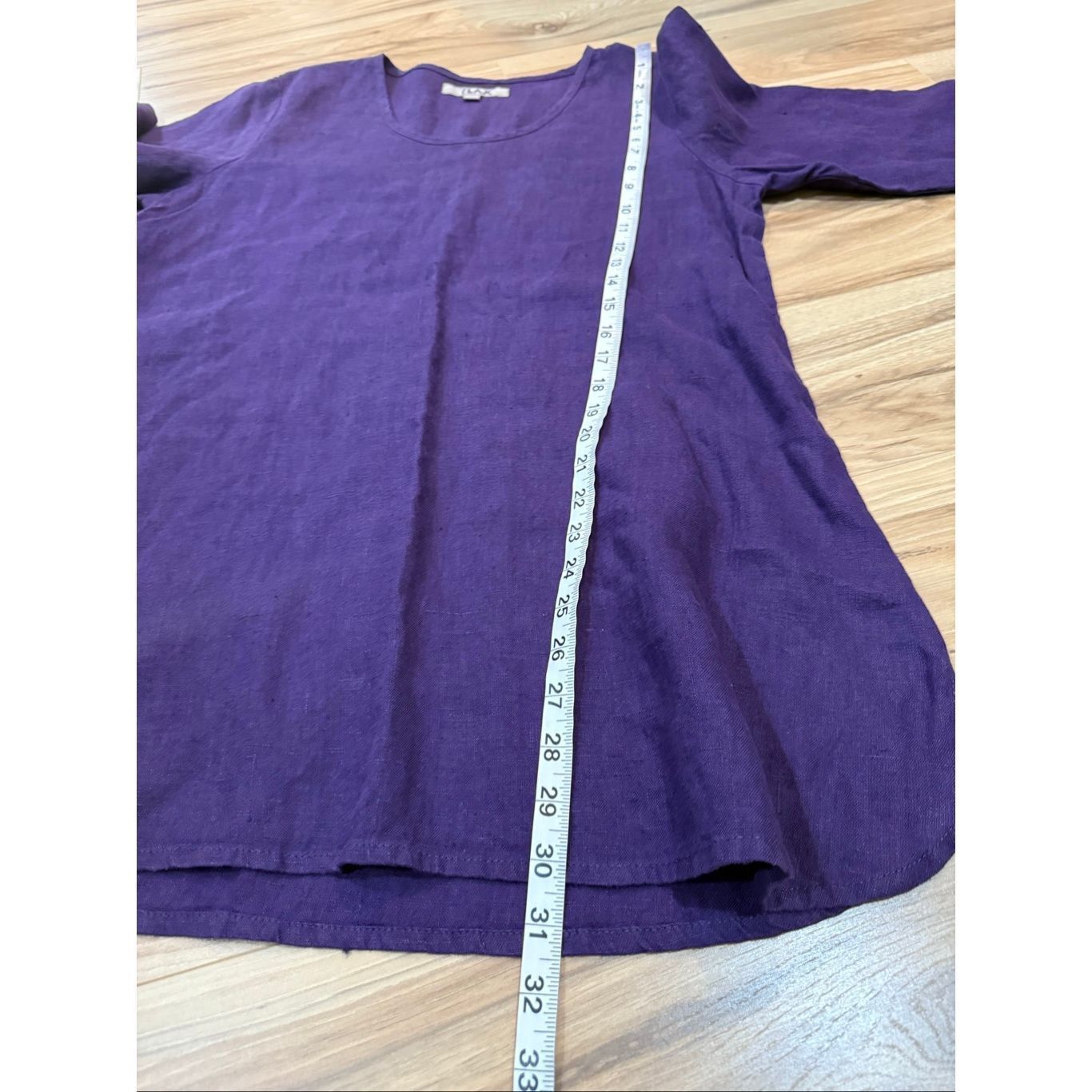 FLAX Flax NWOT purple linen top blouse tunic boho relaxed fit siz Size S / US 4 / IT 40 - 8 Thumbnail