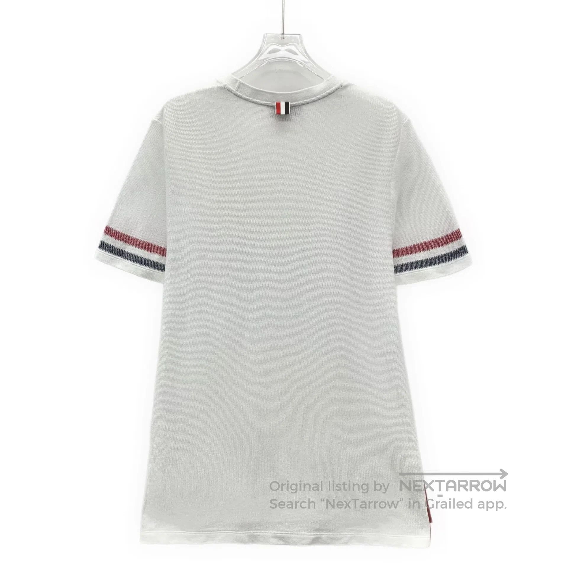Thom Browne Thom Browne White cotton round neck short sleeve T-shirt w Size US M / EU 48-50 / 2 - 2 Thumbnail