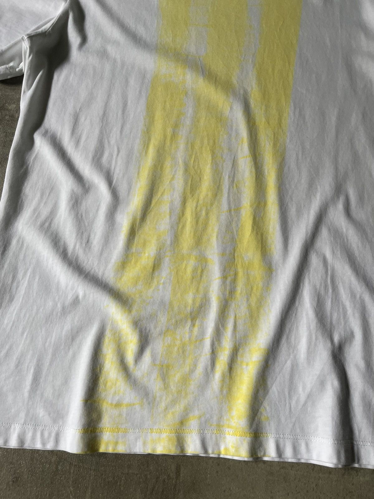 Maison Margiela Maison Margiela A/W 20 white T-shirt yellow stripe Size US M / EU 48-50 / 2 - 2 Thumbnail