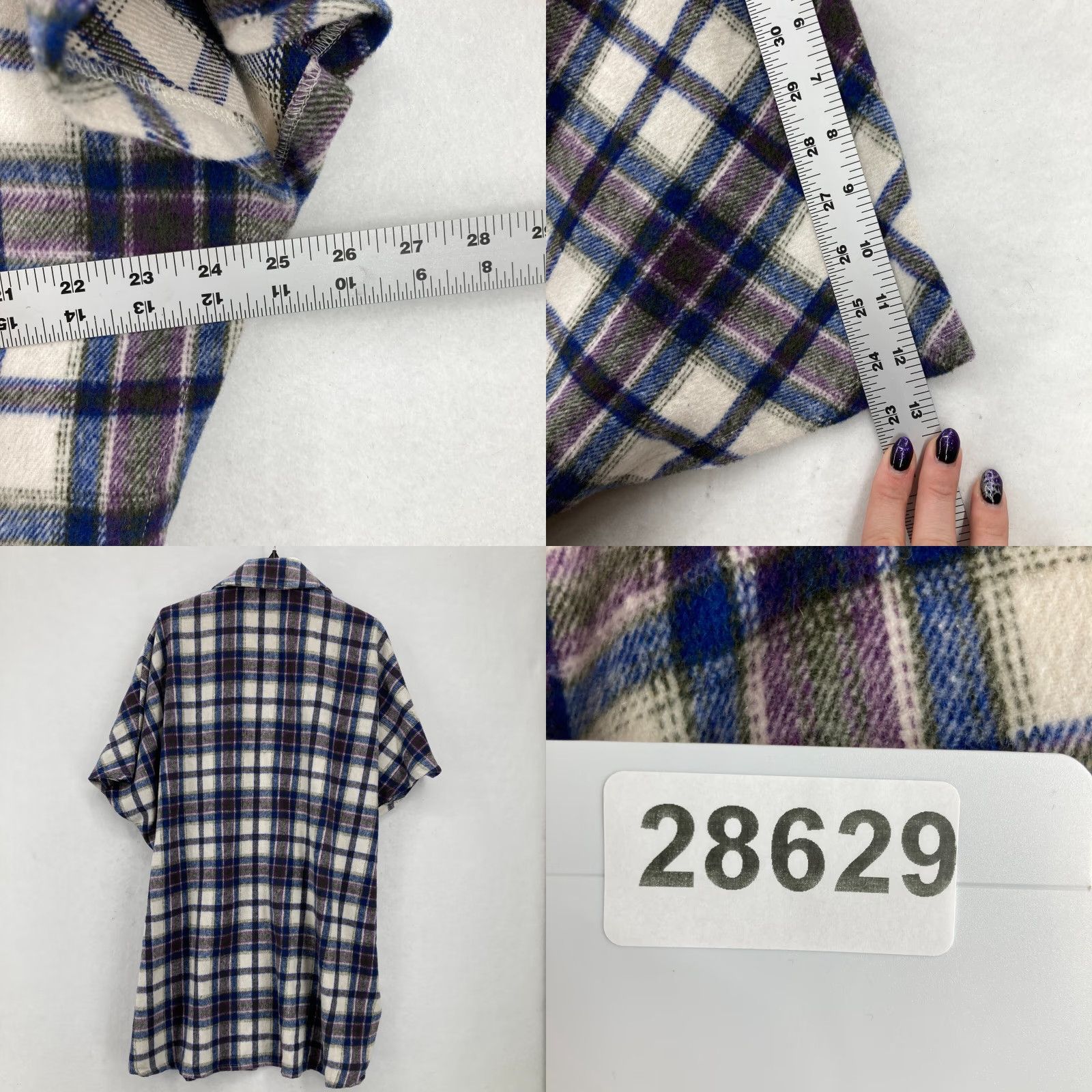 Anthropologie THML Cardigan Sweater Women's XS Blue Plaid Short Sleeve Cozy Soft - Anthropologie THML Cardigan Sweater Women's XS Blue Plaid Short Sleeve Cozy Soft Size XS / US 0-2 / IT 36-38 - 8 Thumbnail