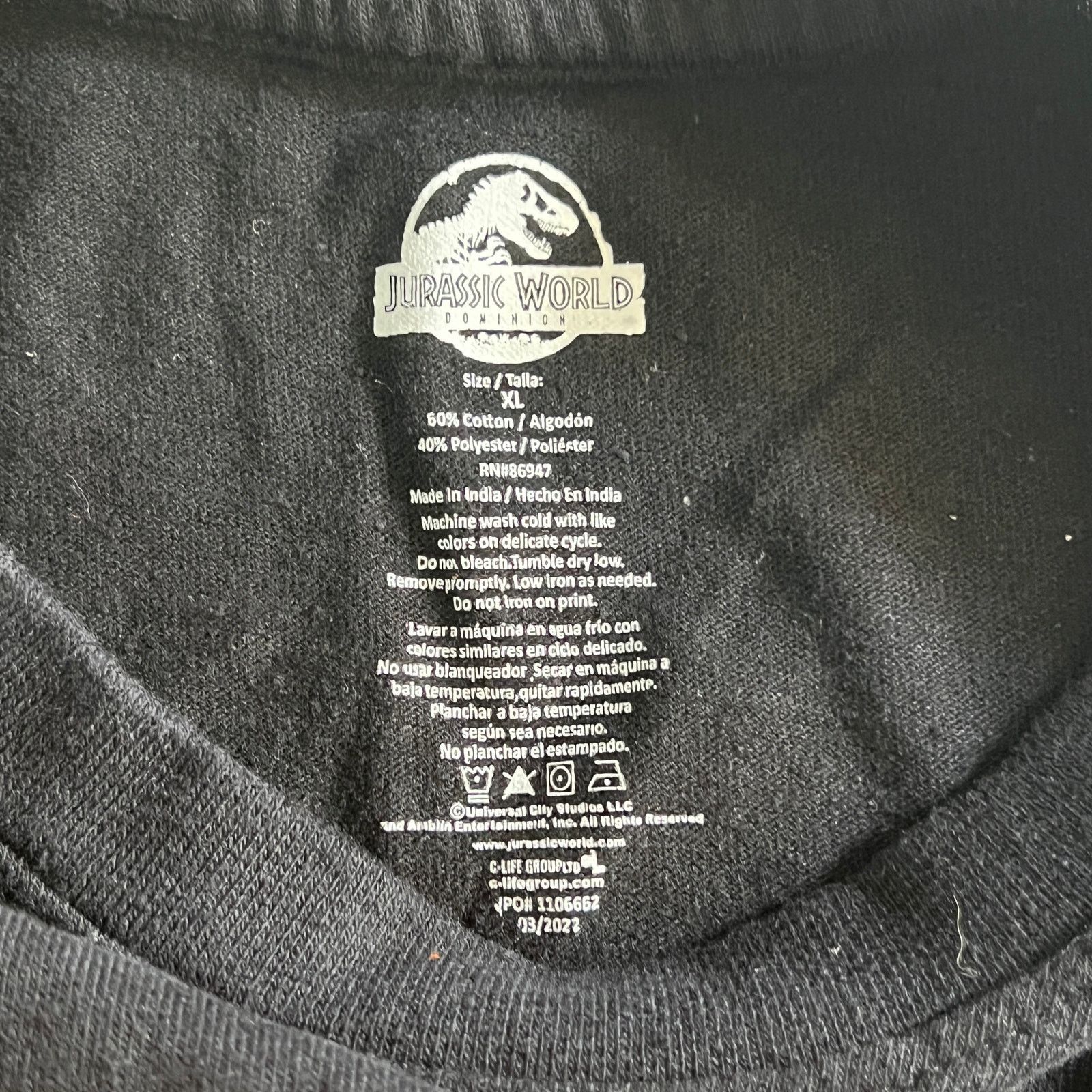 & Other Stories Jurassic Park Logo Tee XL Black – Movie Graphic Streetwear Size US XL / EU 56 / 4 - 6 Thumbnail
