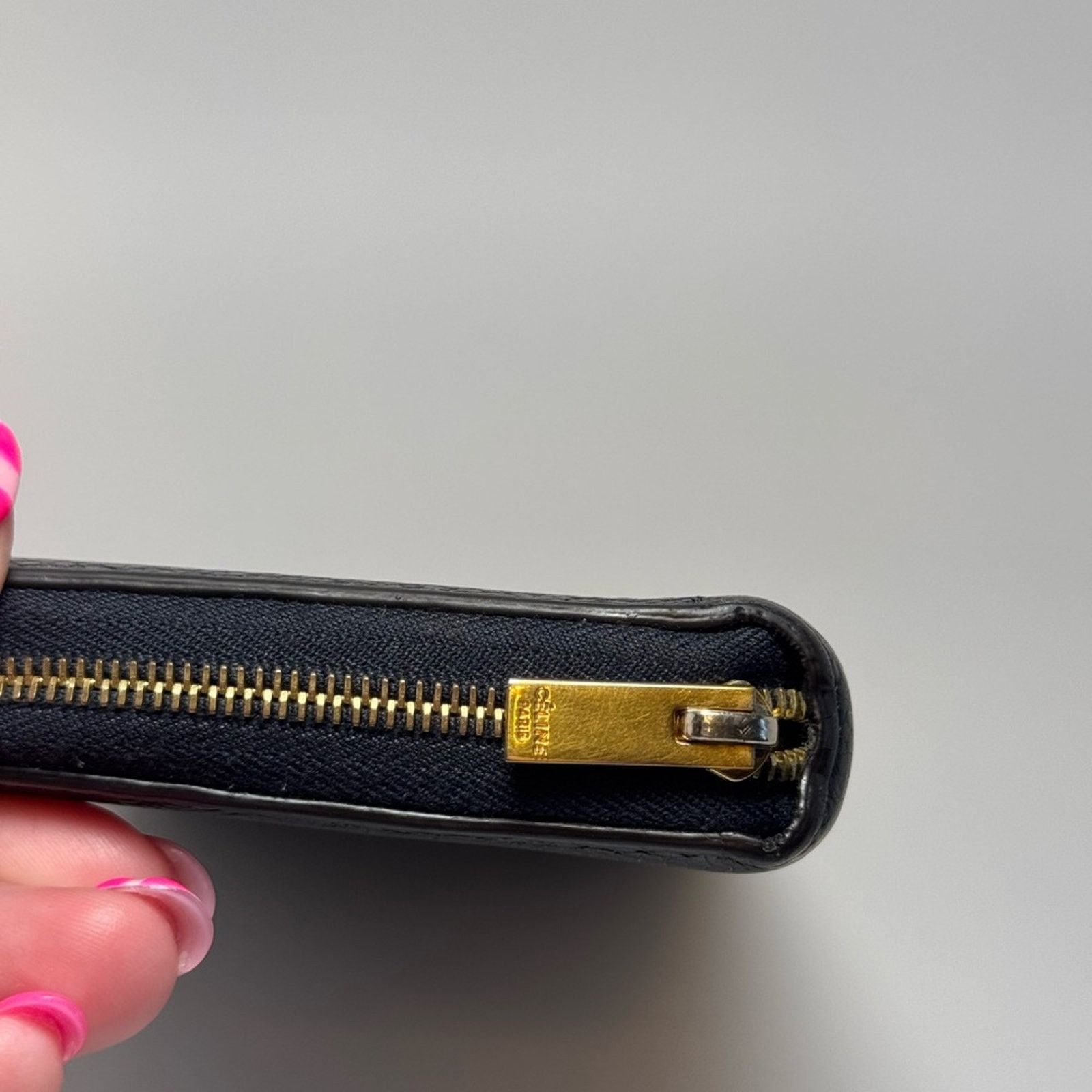 Celine Céline Continental Black Pebbled Leather Zip Wallet Italian Size ONE SIZE - 5 Thumbnail