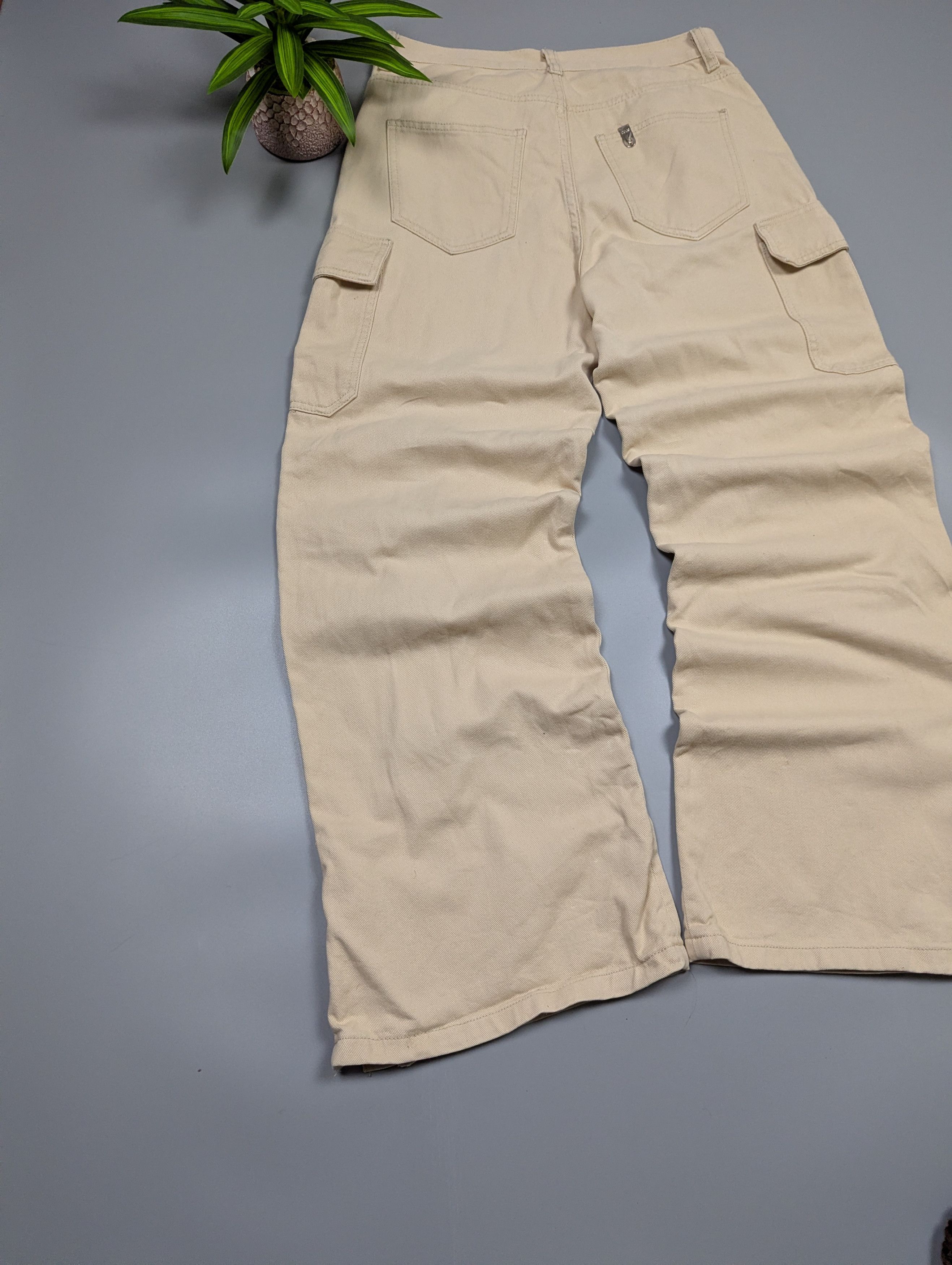 Liu Jo Liu Jo Y2K Beige Wide Leg Cargo Pants Multi Pocket Baggy Size 31" - 17 Thumbnail