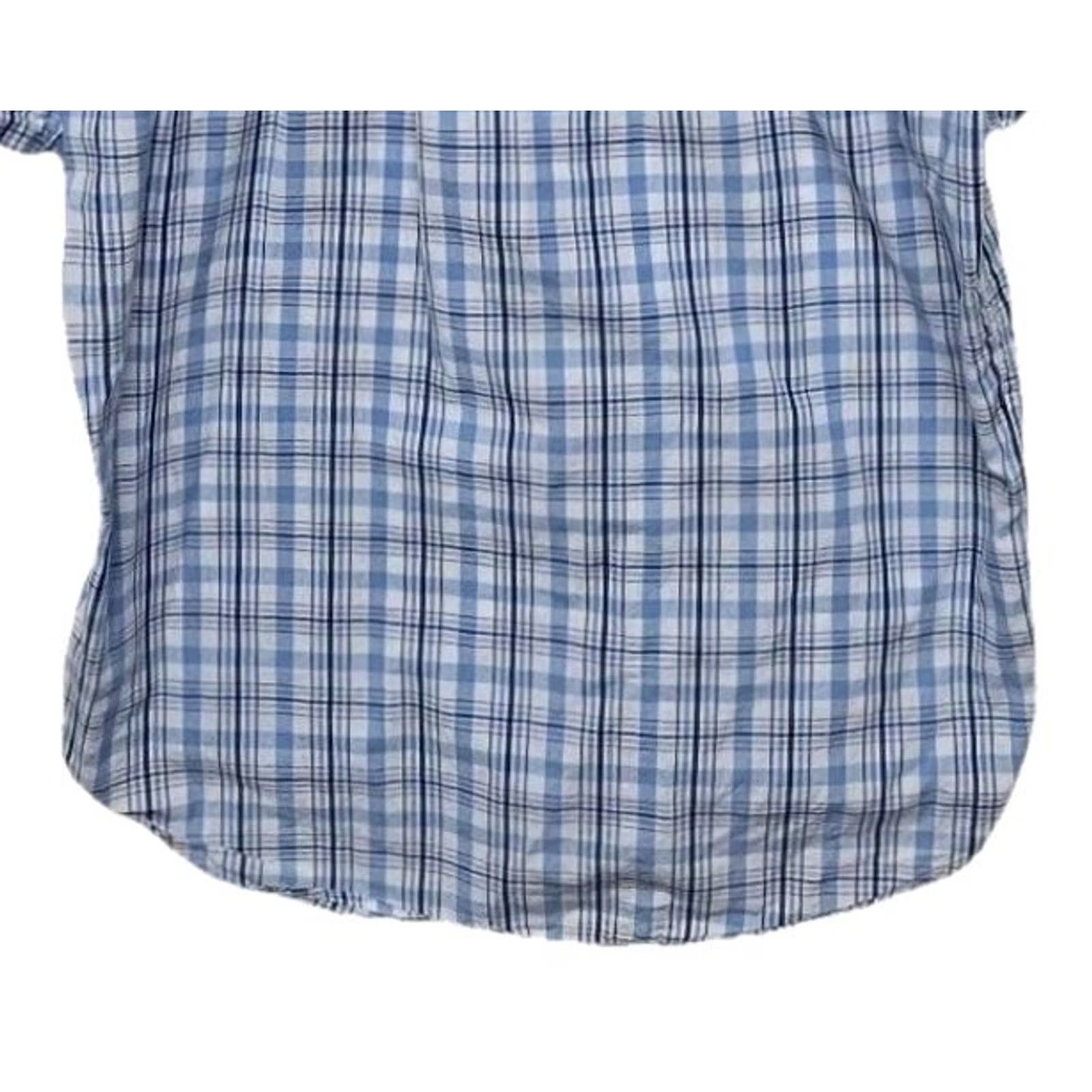 Tommy Hilfiger Tommy Hilfiger Custom Fit Shirt Men’s Large Blue Plaid Short Sleeve Shirt Button-Up Casual Size US M / EU 48-50 / 2 - 7 Thumbnail