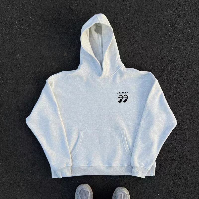 Japanese Brand Vintage Eyes Creative Print Loose XL Hooded Sweatshirt Size US XL / EU 56 / 4 - 2 Thumbnail