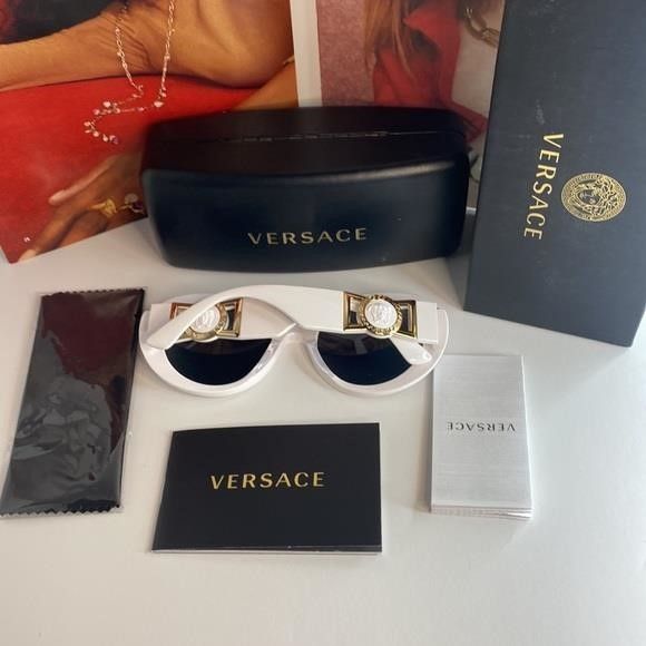 Versace 🤍🤍🔥🔥New - VERSACE Dark Gray Round Ladies Sunglasses VE4 Size ONE SIZE - 11 Thumbnail
