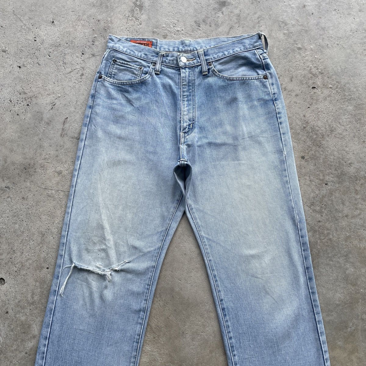 Japanese Brand W32 Vintage Edwin Distressed Jeans Wash Faded Denim Pants Size US 32 / EU 48 - 3 Thumbnail