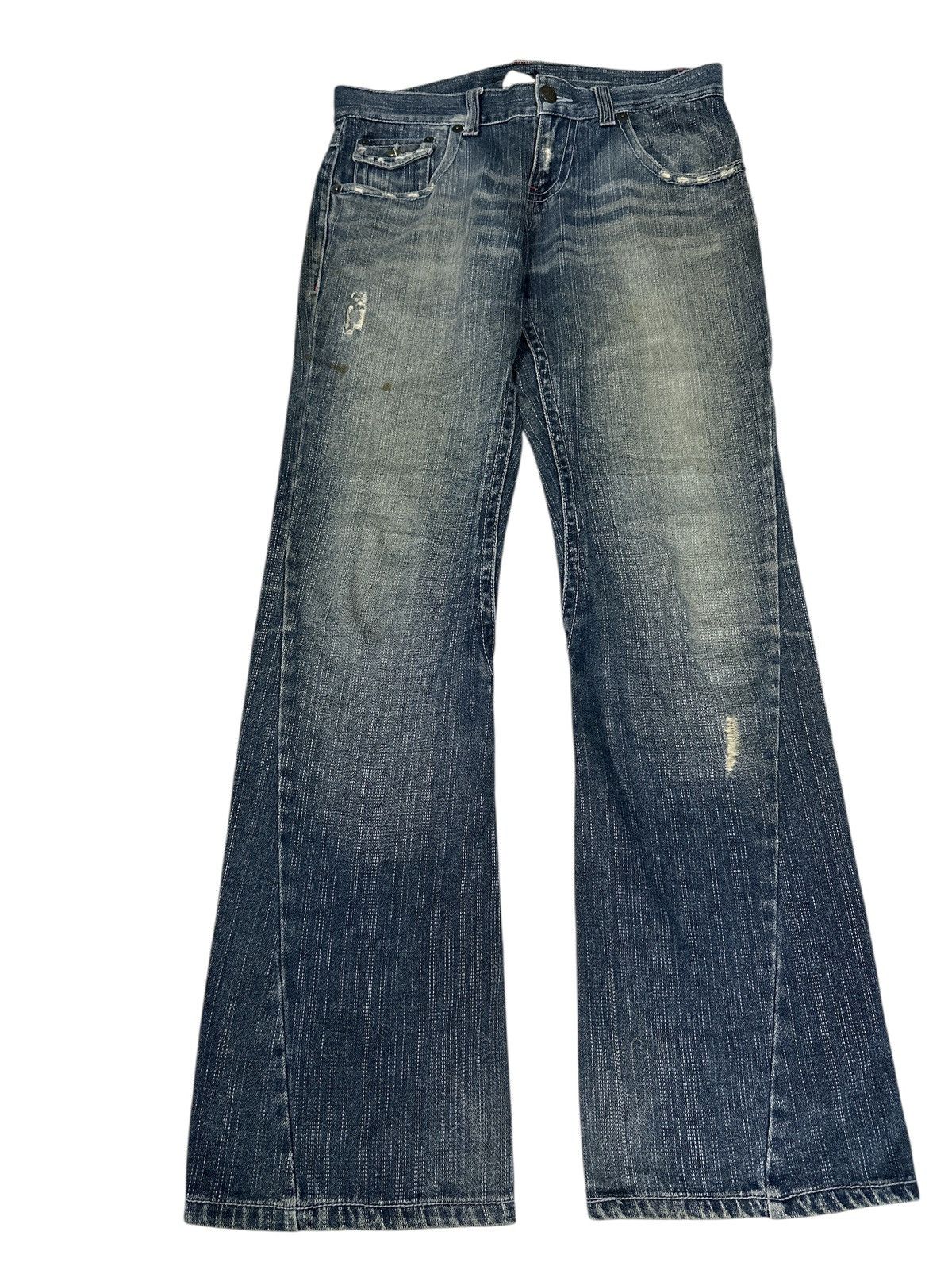 Vintage Flare 🎌💥 Rand crap Bootcut Flare Distress Denim Size US 34 / EU 50 - 1 Thumbnail