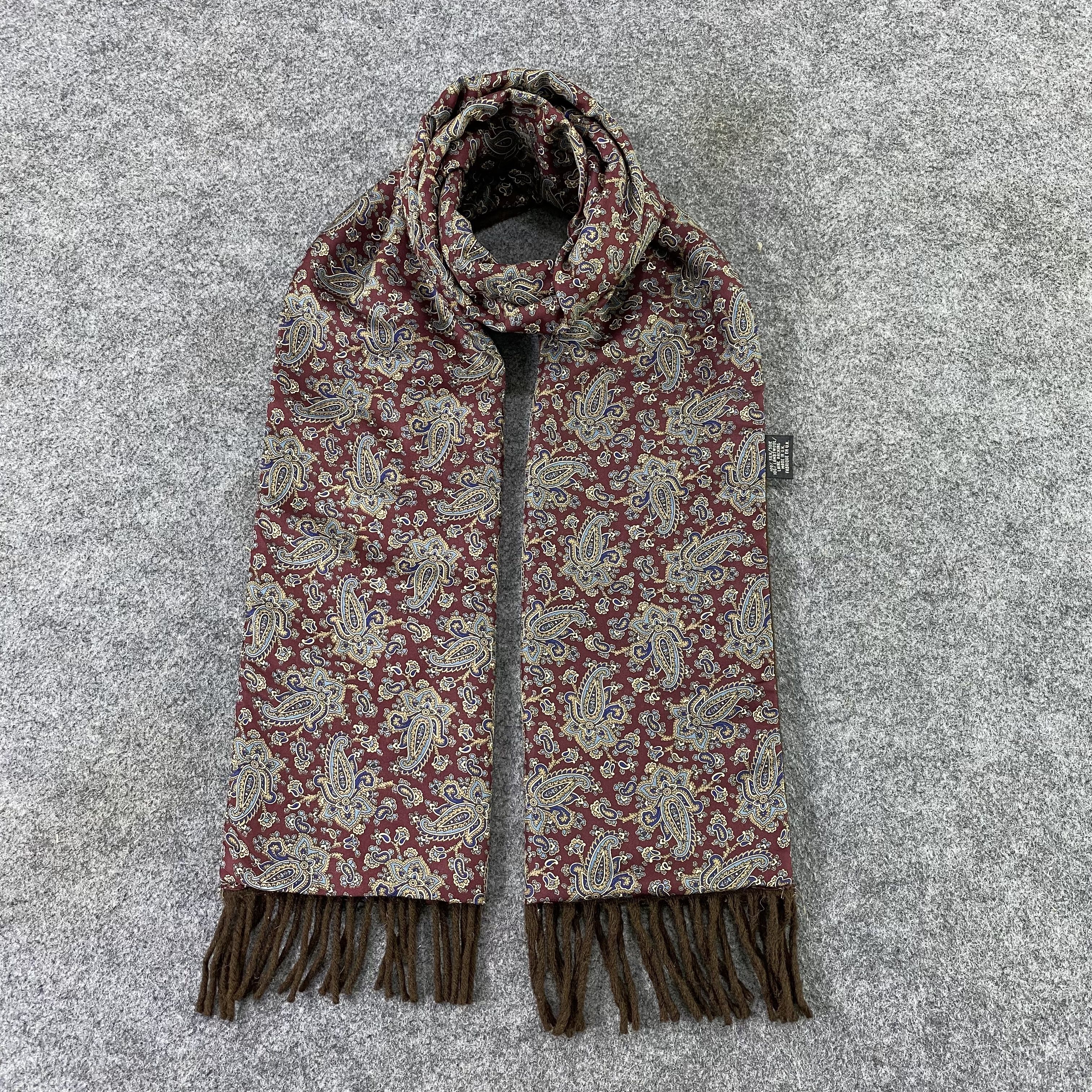Designer Chatsworth Paislee Silk&wool Muffler/ Scar / Neckwear -T1391 Size ONE SIZE - 1 Thumbnail