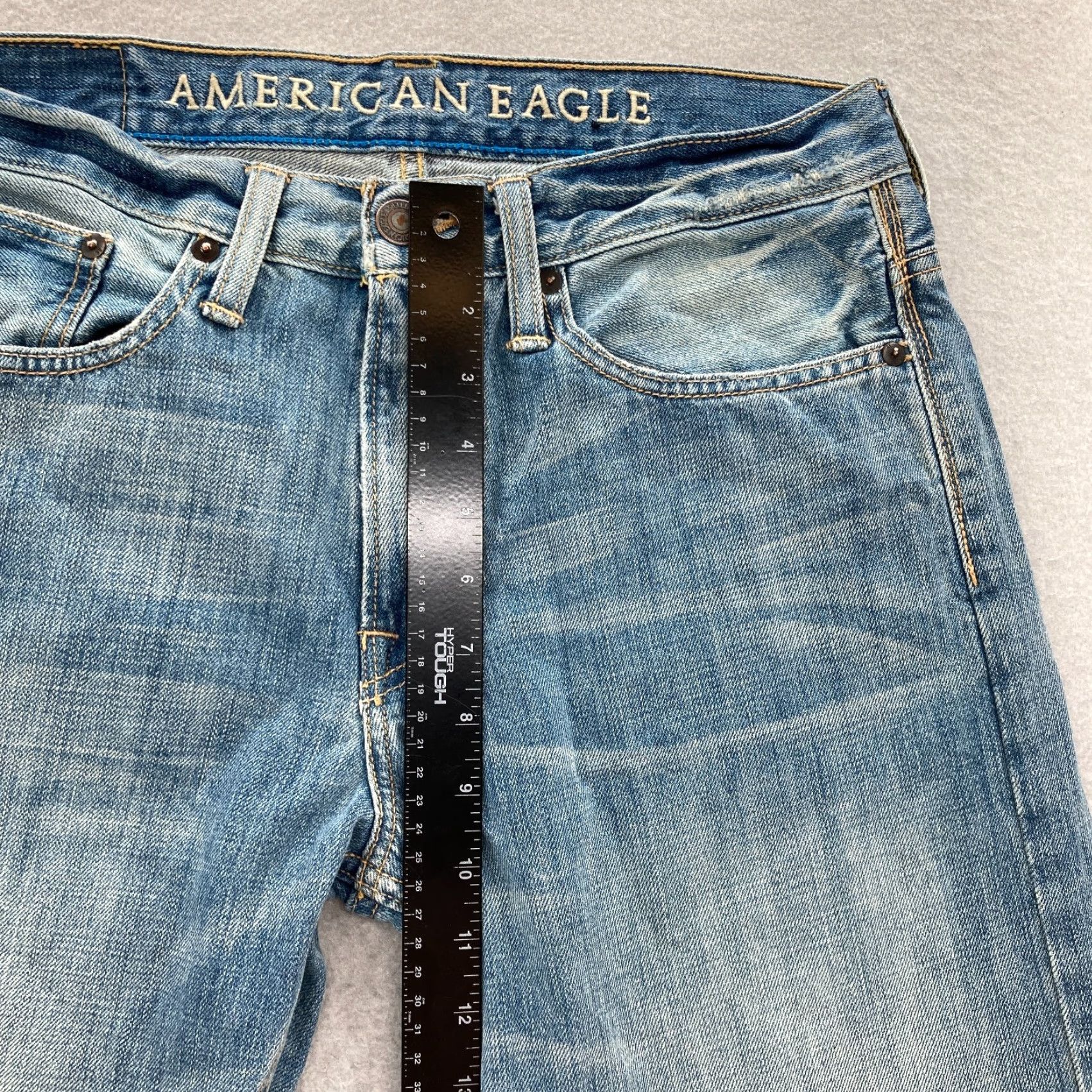 American Eagle Outfitters American Eagle Jeans Mens 31x32 Relaxed Straight Denim Blue 5-Pocket Grunge Rock Southwestern Style Jeans Mens Size US 31 - 7 Thumbnail