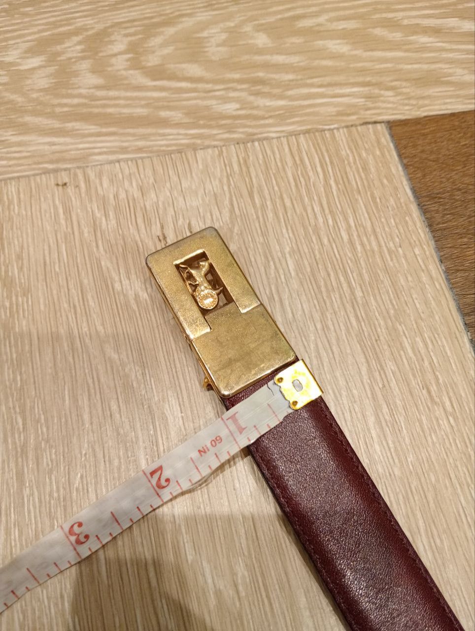 Celine VTG CELINE LEATHER BELT - BURGUNDY WITH GOLD COLOUR BUCKLE Size ONE SIZE - 11 Thumbnail