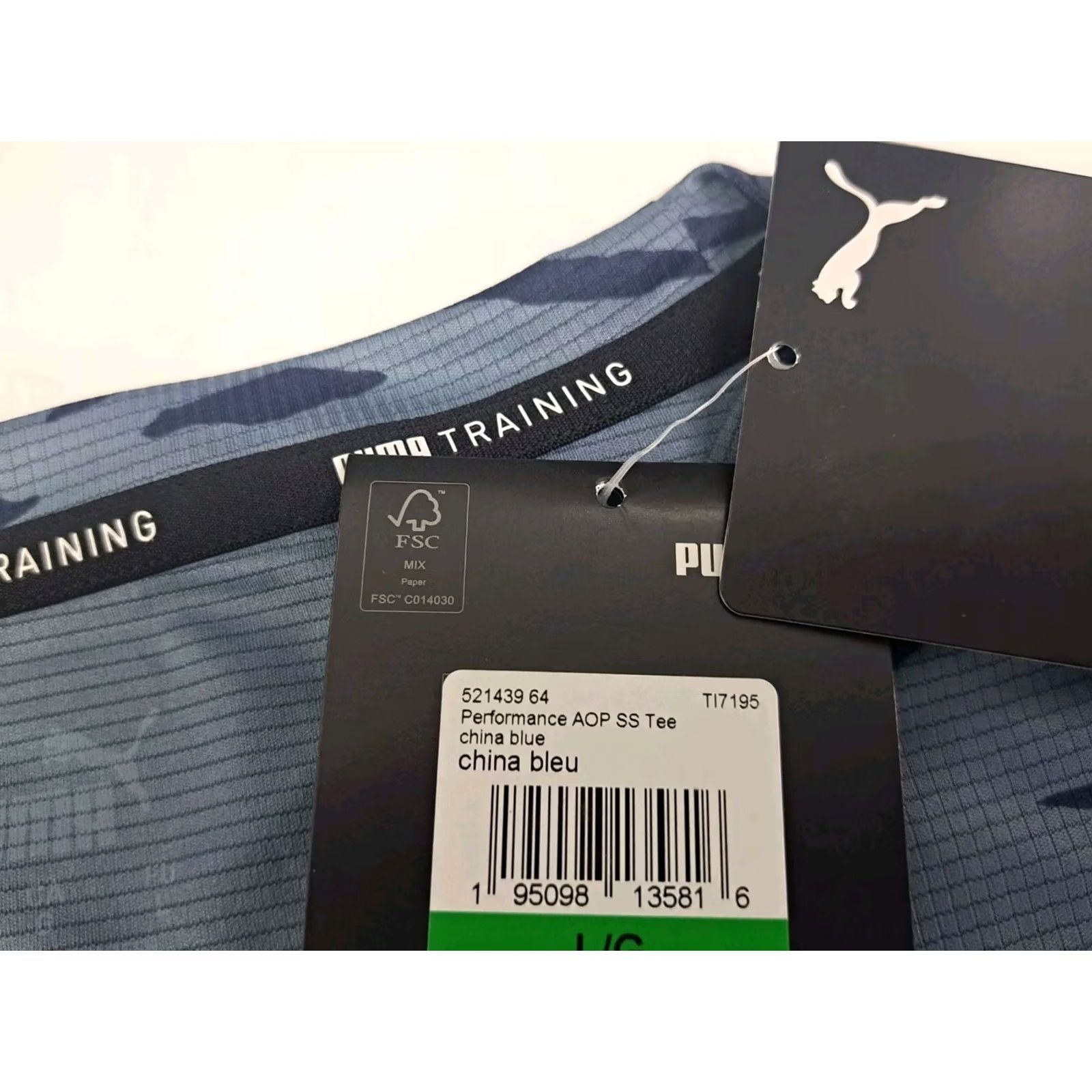 Puma PUMA Training Women's Dry Cell Cropped Short Sleeve Shirt Blue Black Striped Logo NWT Size L / US 10 / IT 46 - 4 Thumbnail