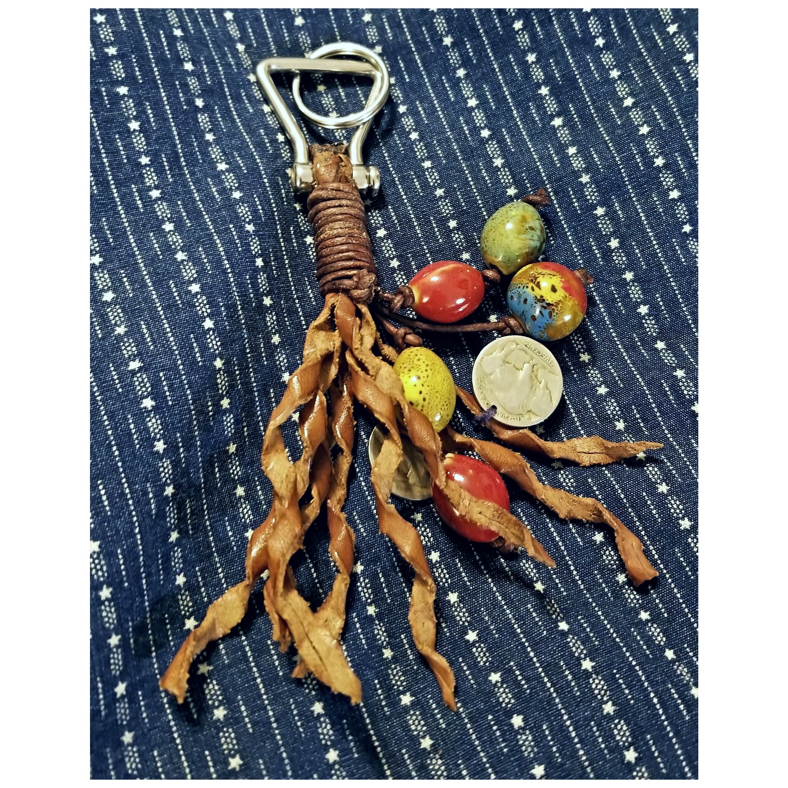 Ralph Lauren HAND CRAFTED LEATHER KEYCHAIN/ KEY FOB- VERY NICE DESIGN! Size ONE SIZE - 3 Thumbnail