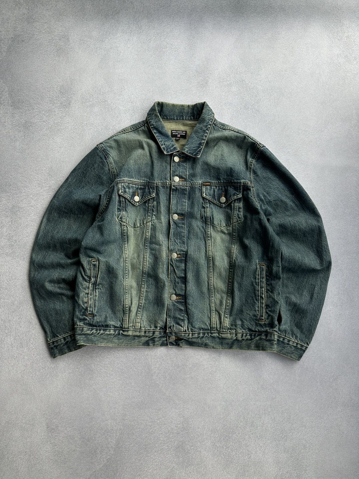 Polo Ralph Lauren Vintage Polo Jeans Ralph Lauren Dirty Denim Jacket Size US XL / EU 56 / 4 - 9 Thumbnail