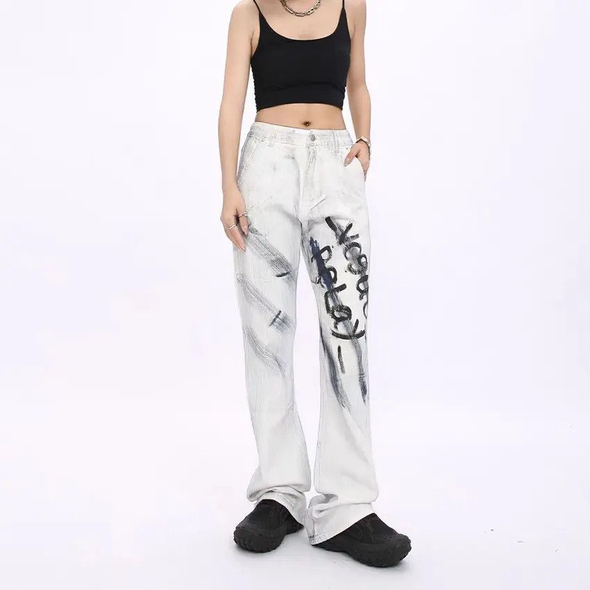 Designer Vintage Hip Hop Streetwear Loose Casual Jeans Size US 31 - 3 Thumbnail