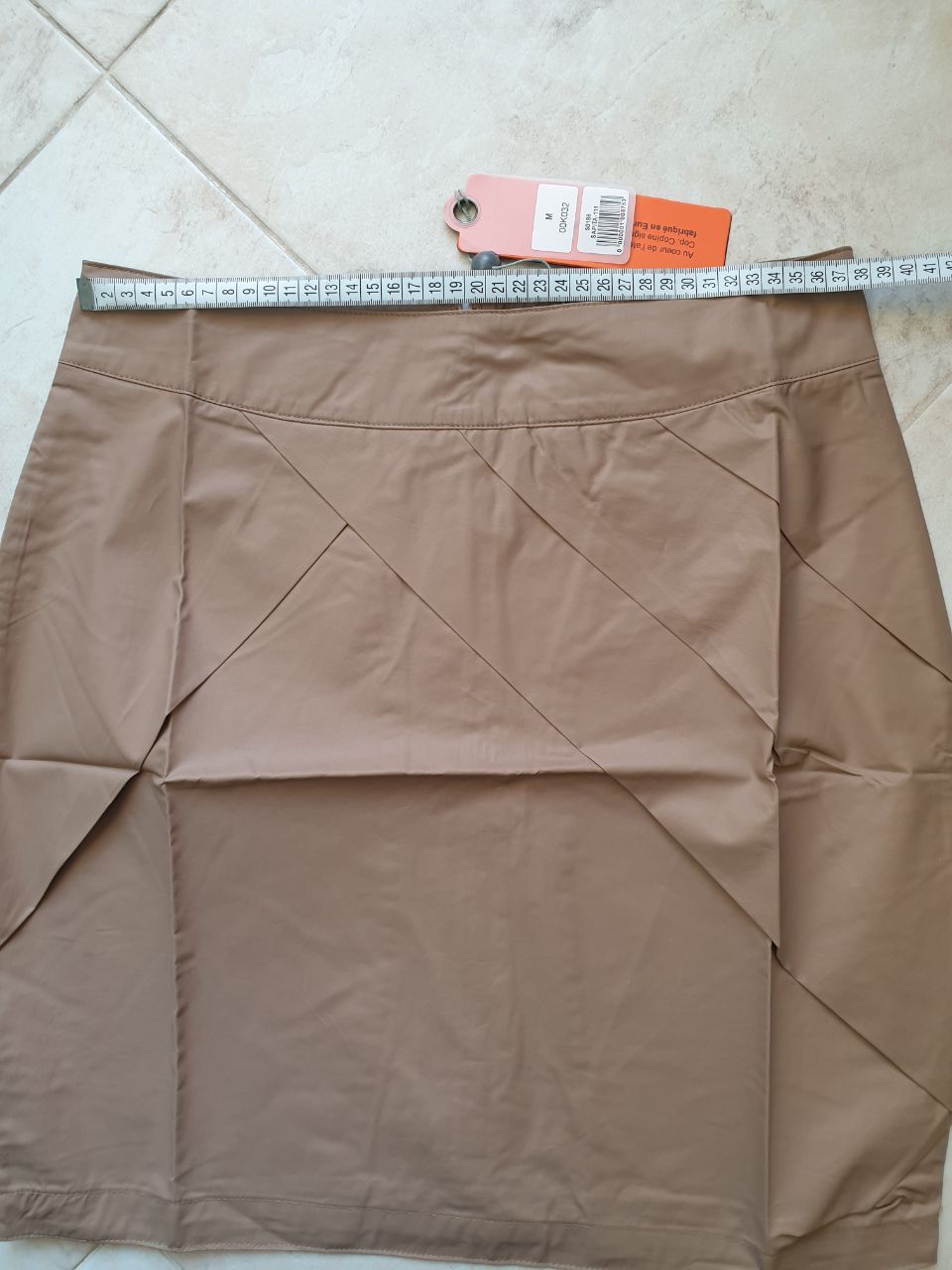 Cop Copine Cop Copine Tan Waxed Mini skirt sz M France / US sz 8 Size 30" / US 8 / IT 44 - 3 Thumbnail