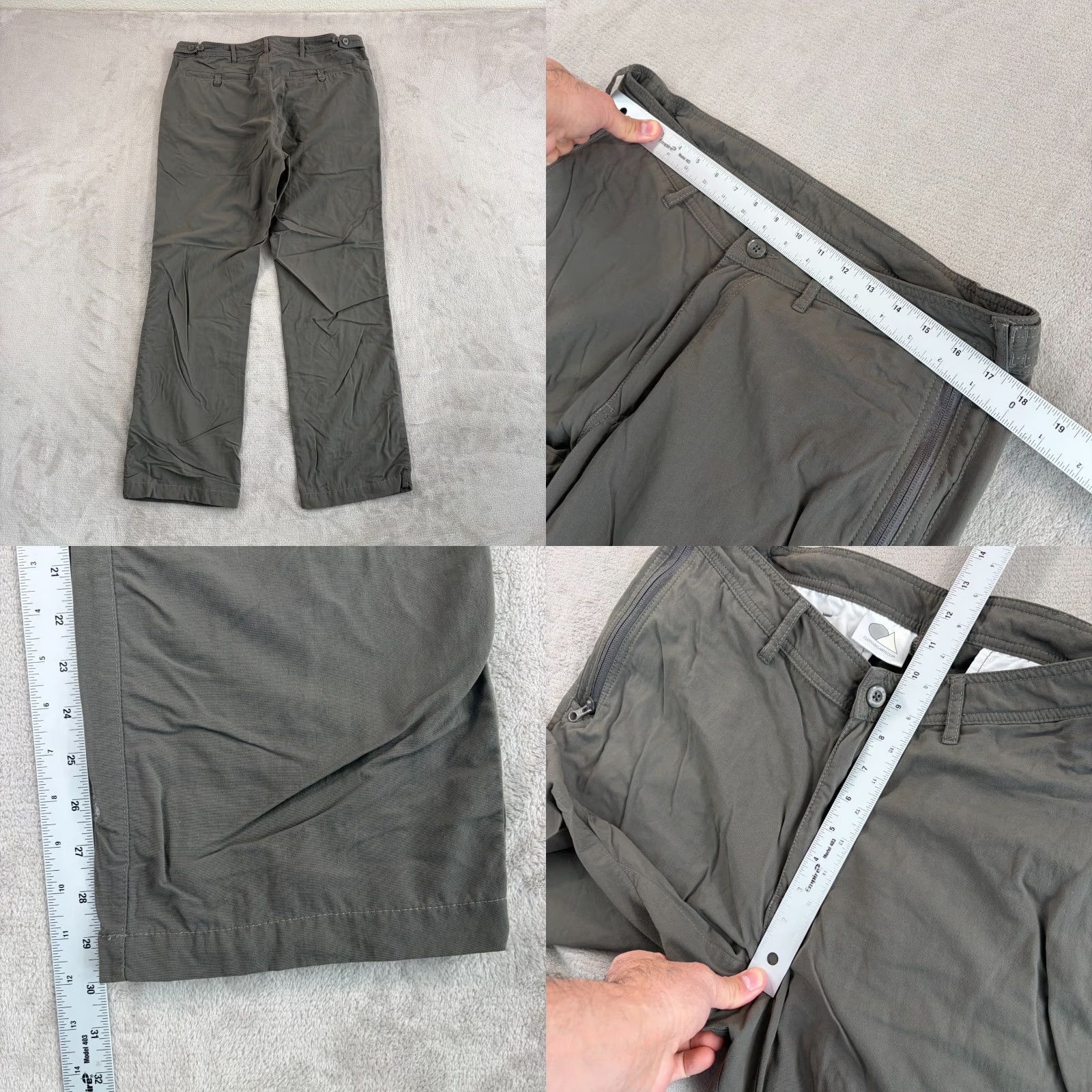 Vintage Clothing Arts Pick-Pocket Proof Travel Security Pants Grey Men 34x30 Chino Straight Regular Front Zip Pockets Size US 34 / EU 50 - 8 Thumbnail