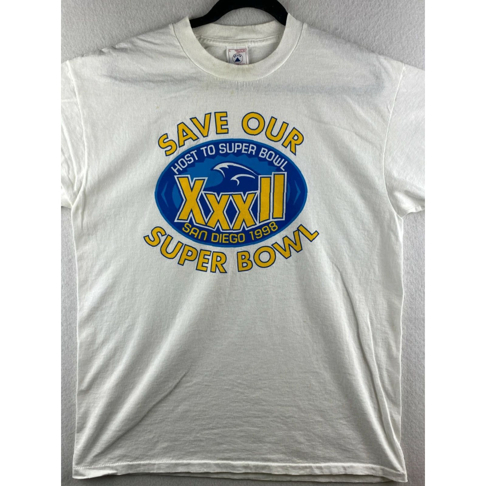Delta VINTAGE Delta Shirt Mens L White 1998 90s Super Bowl Football Logo Size US L / EU 52-54 / 3 - 2 Thumbnail