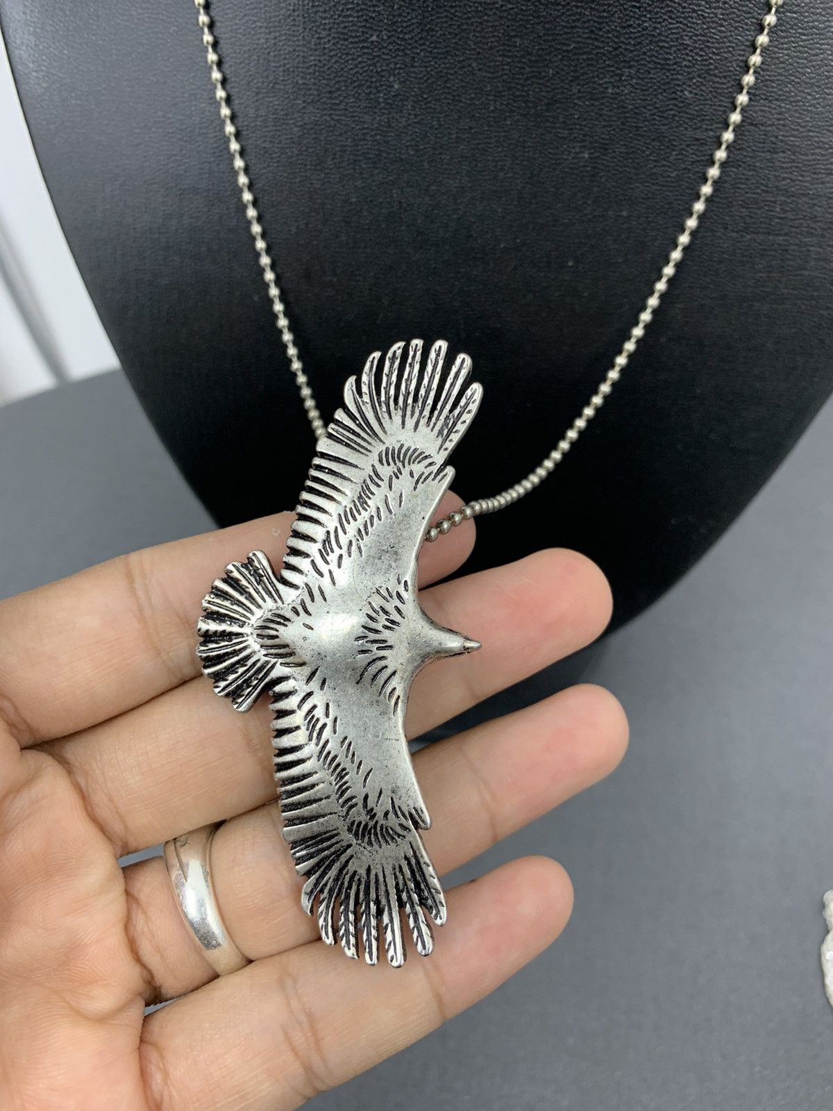 Japanese Brand × Vintage Retro Silver Eagle Goros Style Necklace Size ONE SIZE - 2 Thumbnail