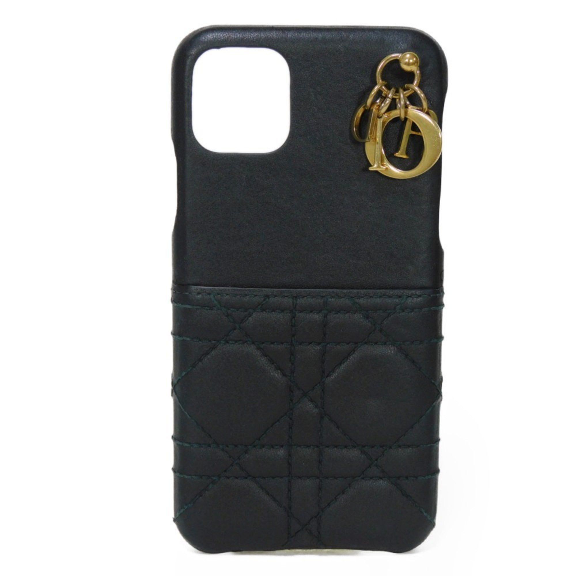 image of Christian Dior Dior Smartphone Case Lady Dior Iphone 11 Pro Max Charm Stitch Cannage Black S0746Onm