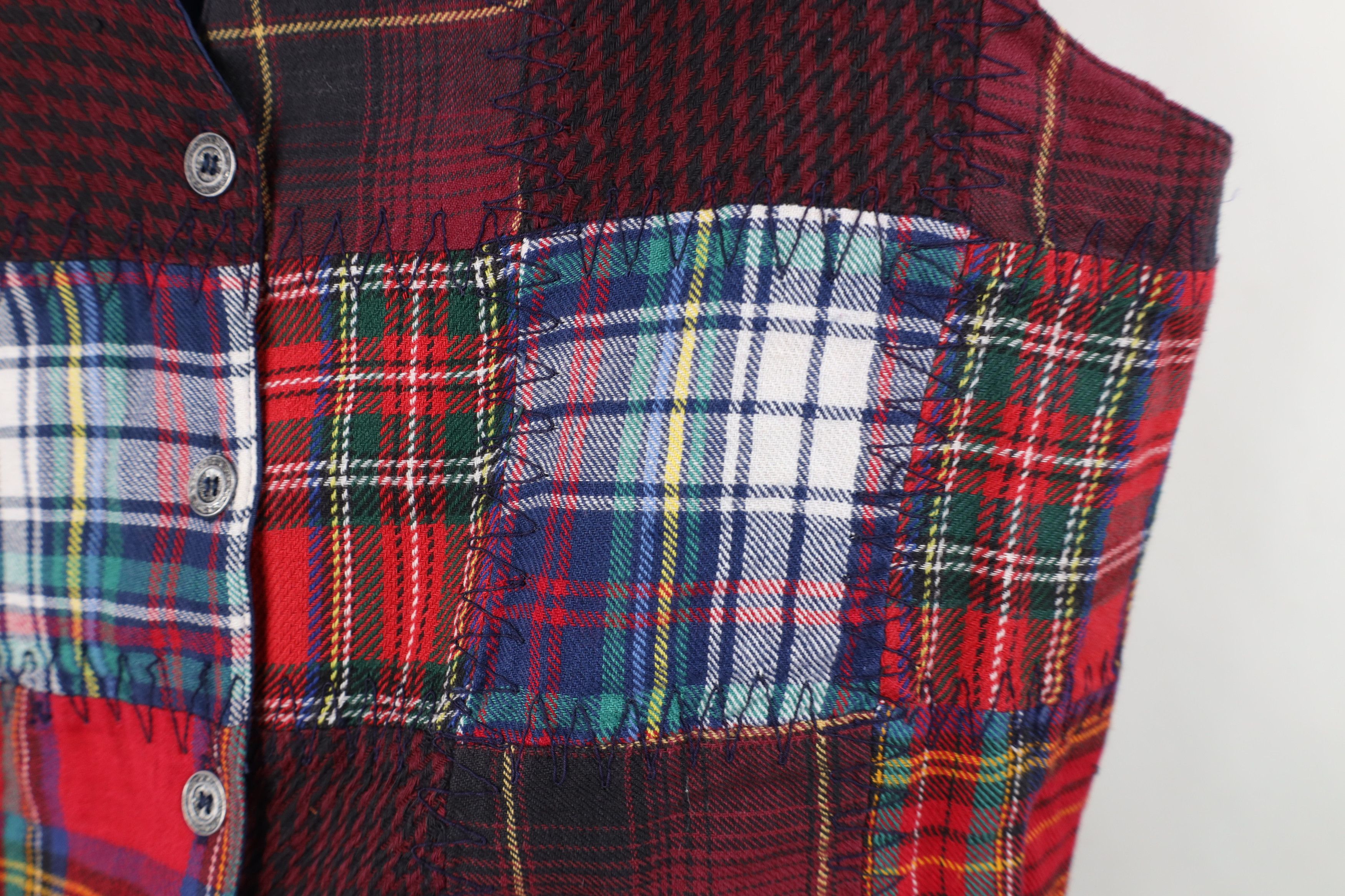 Vintage Vintage 90s Streetwear Faded Quilt Patchwork Vest Jacket Size M / US 6-8 / IT 42-44 - 4 Thumbnail