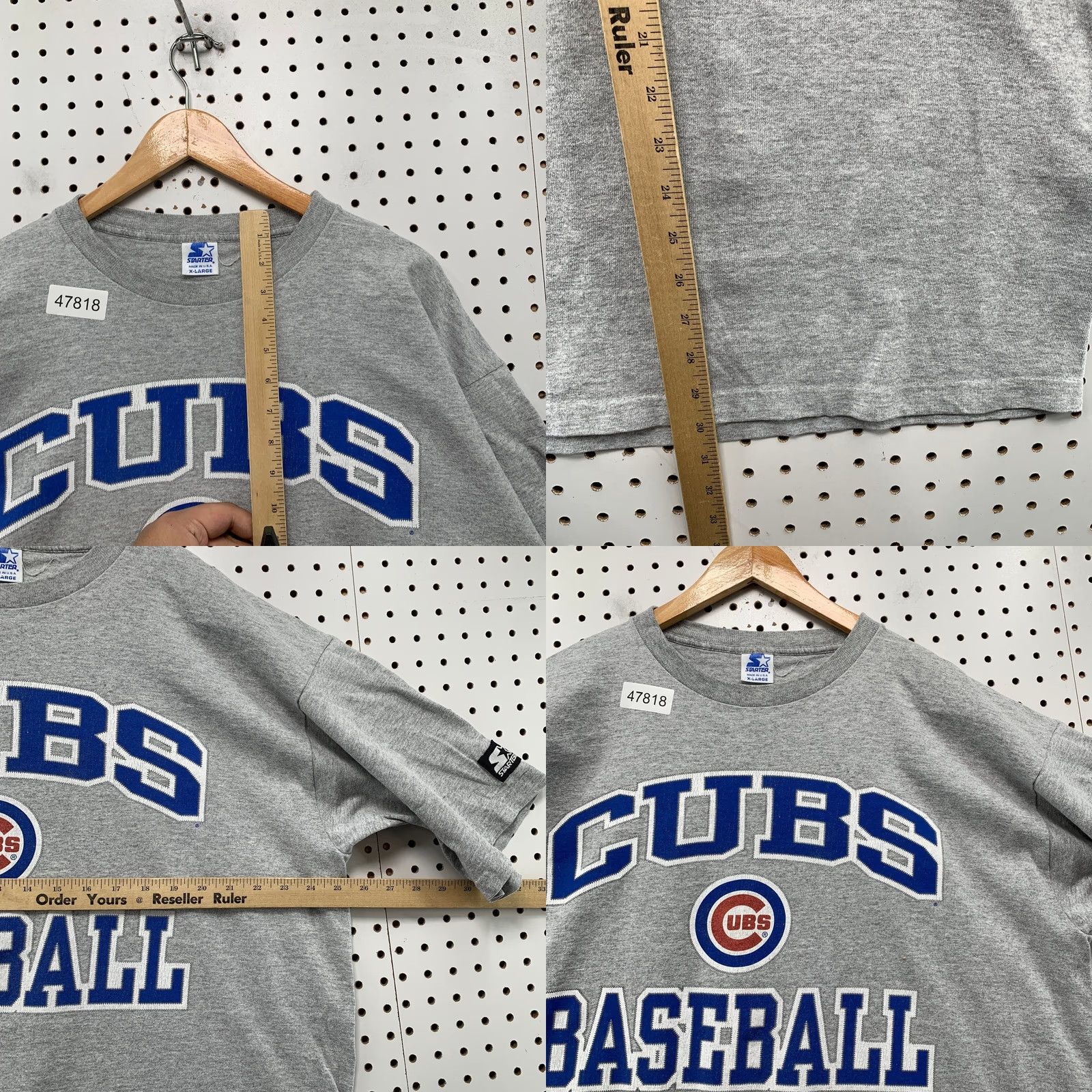 Starter VINTAGE Chicago Cubs T Shirt Mens XL Gray Starter 90s Made USA Size US XL / EU 56 / 4 - 9 Thumbnail