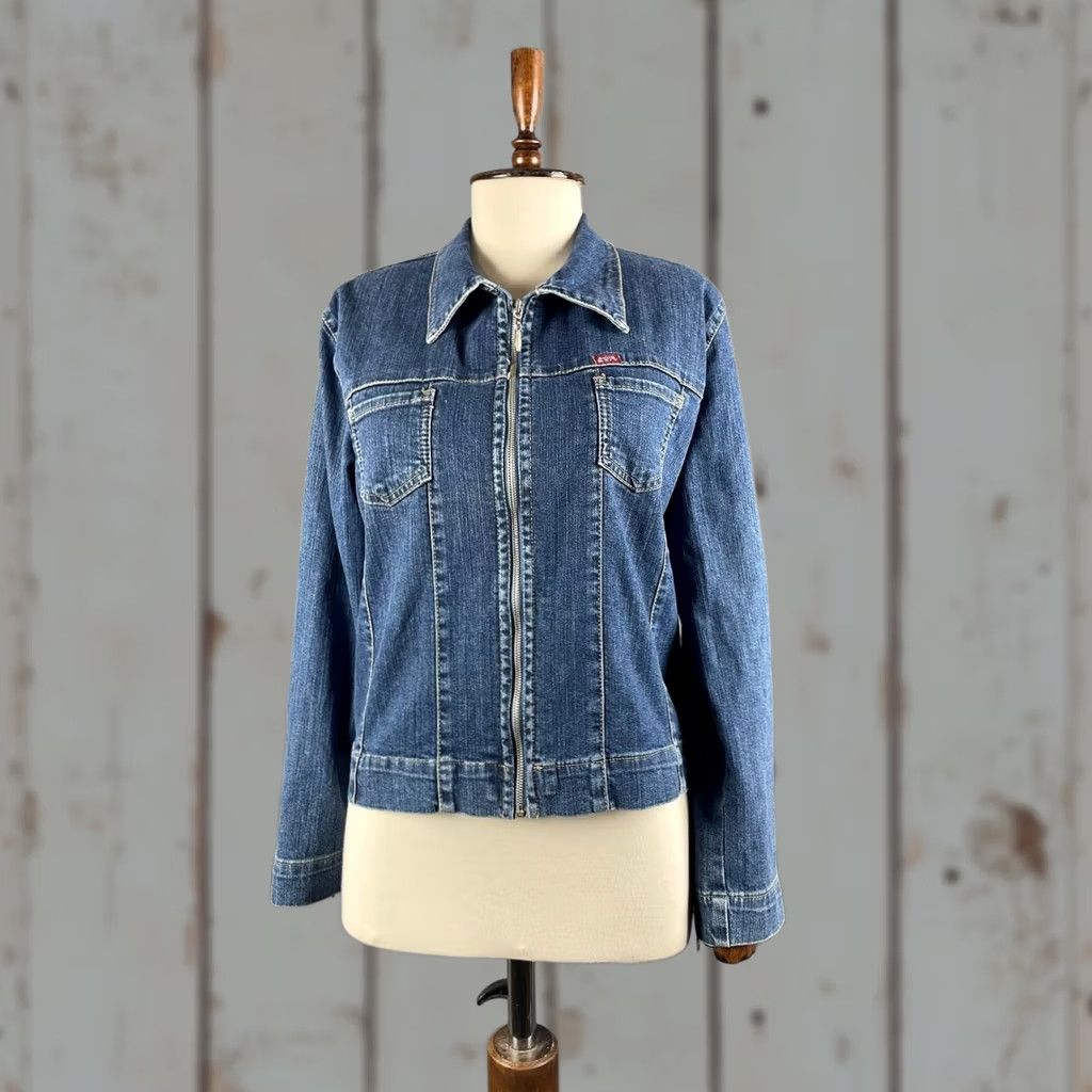 Miss Sixty Miss Sixty Women Denim Jacket XL Blue Long Sleeve Zip Front Casual Coat - Regular Fit, 2XL, Blue, Denim Jacket, Women, Jacket Size XXL / US 16-18 / IT 52-54 - 1 Thumbnail