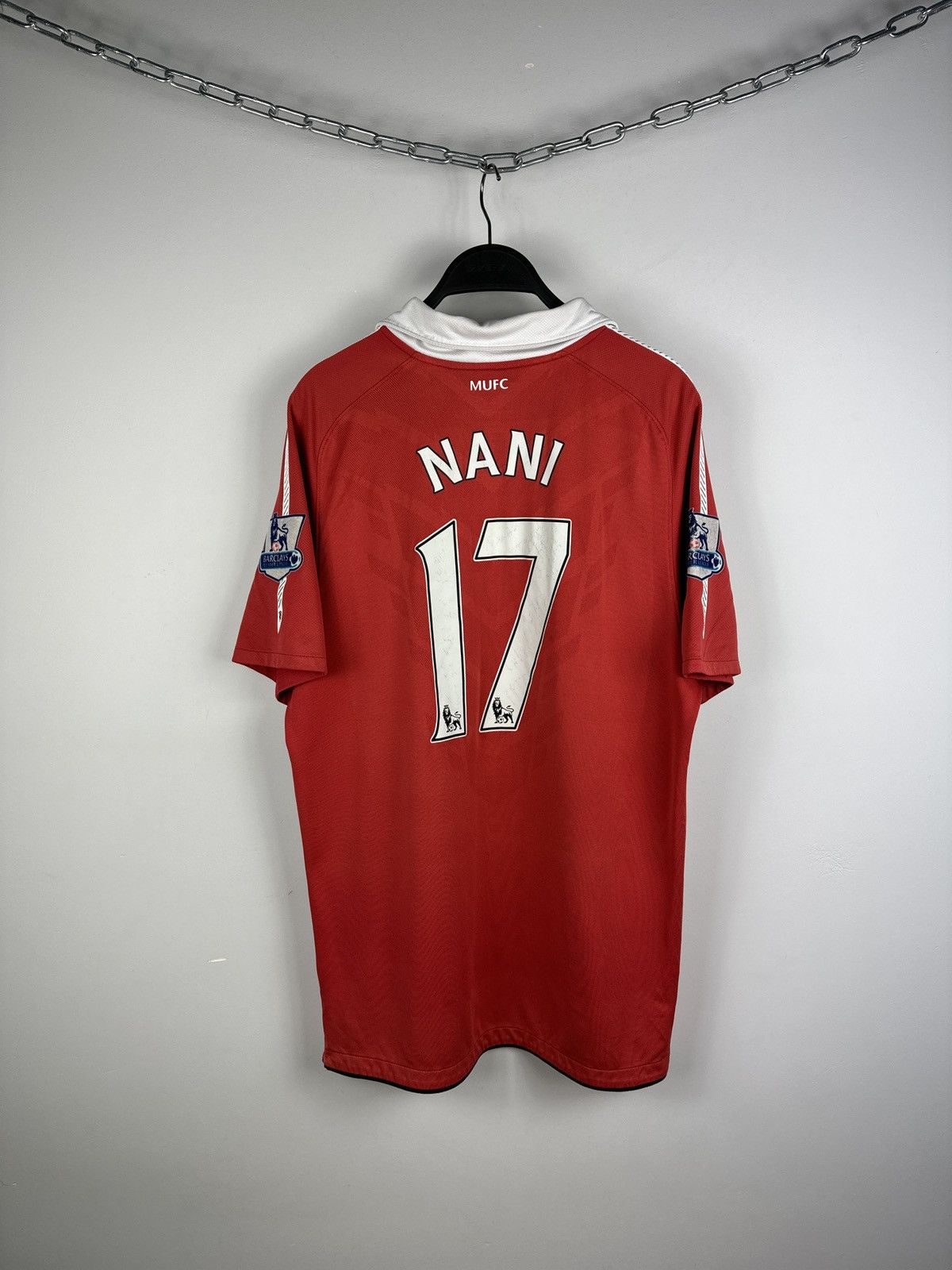 image of Nani 17 2010-11 Nike Manchester United Soccer Jersey in Red, Men's (Size Large)