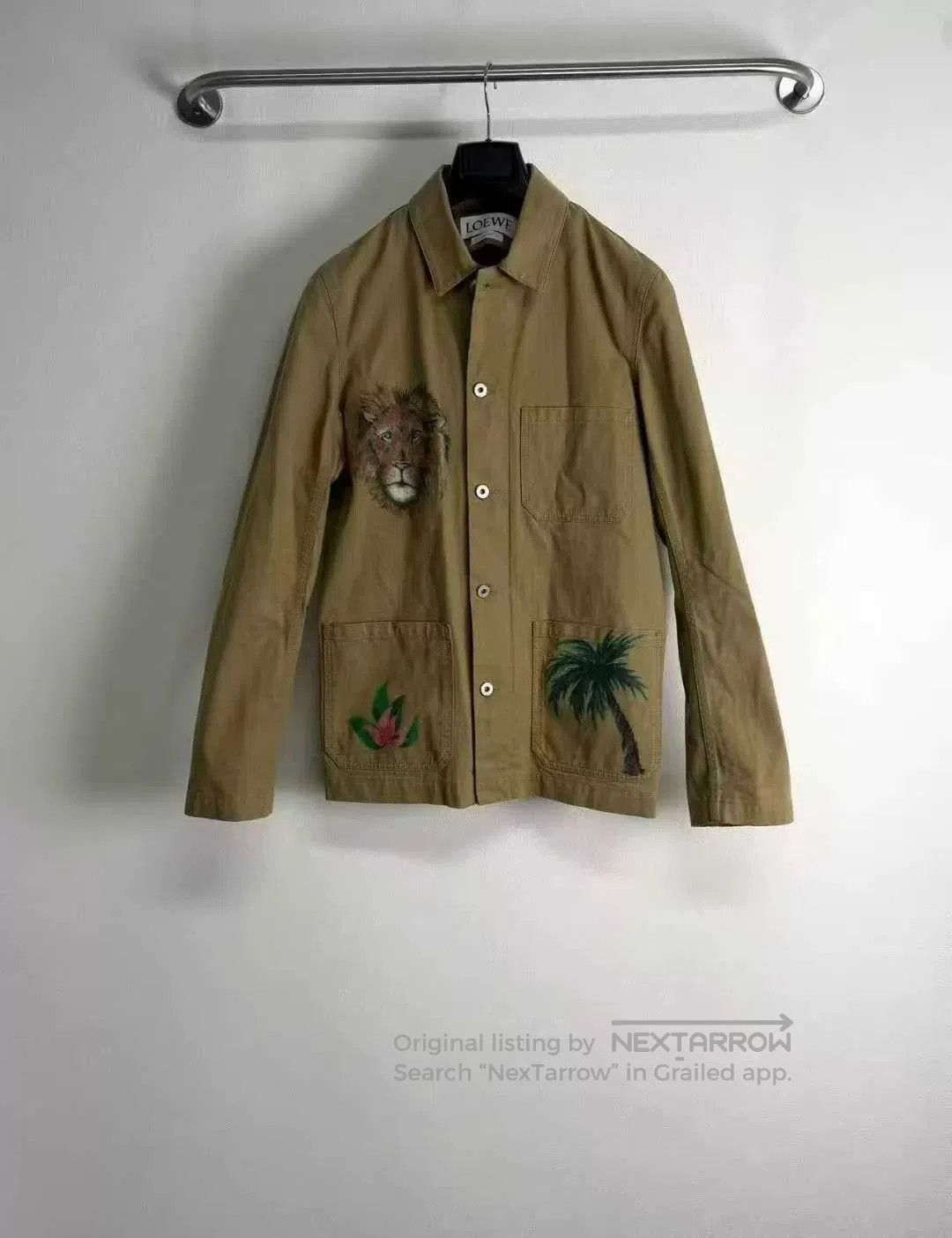 loewe khaki graffiti animal series jacket.