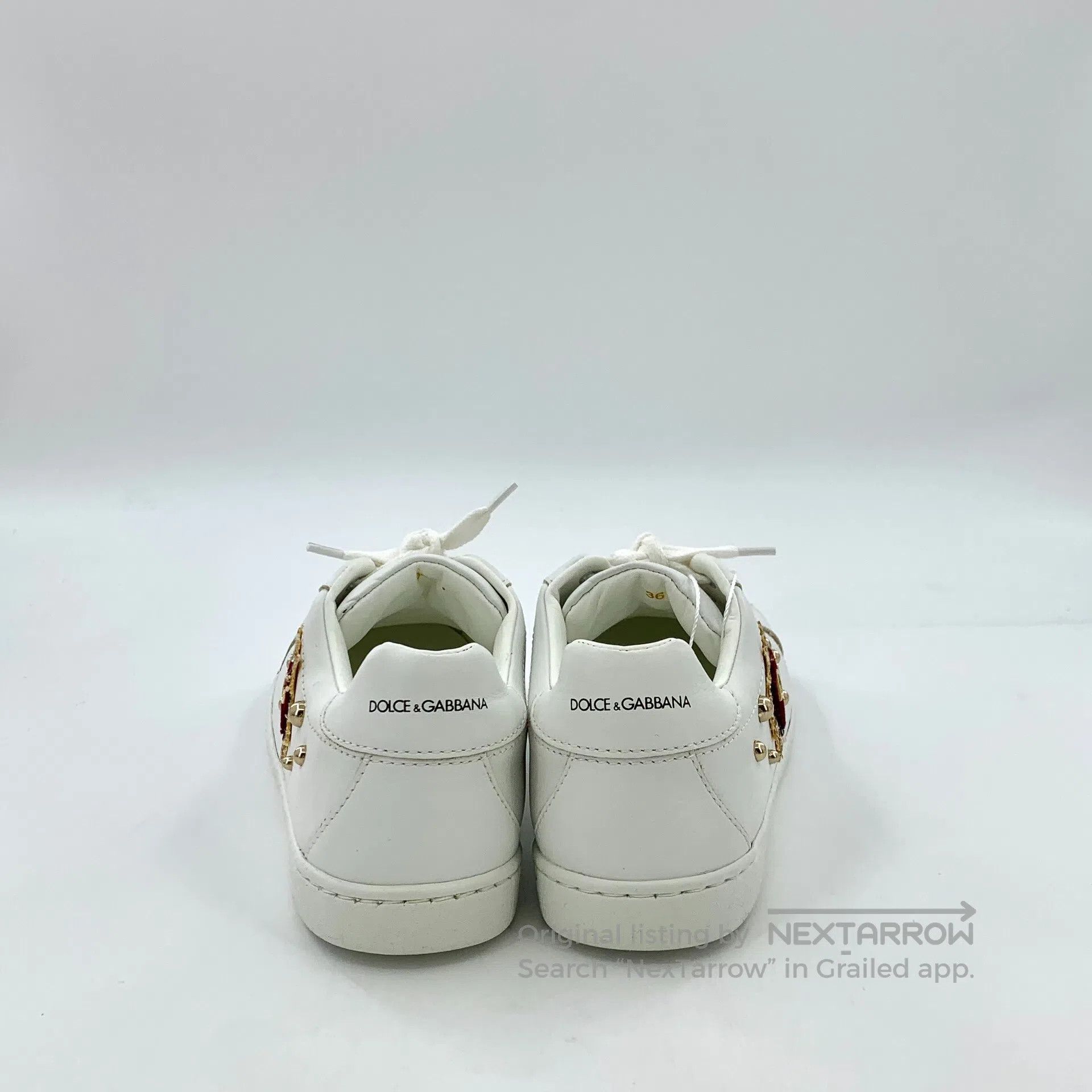 Dolce & Gabbana Dolce Gabbana White Heart Stud Design Laced Casual Flat Sn Size US 5.5 / IT 35.5 - 4 Thumbnail
