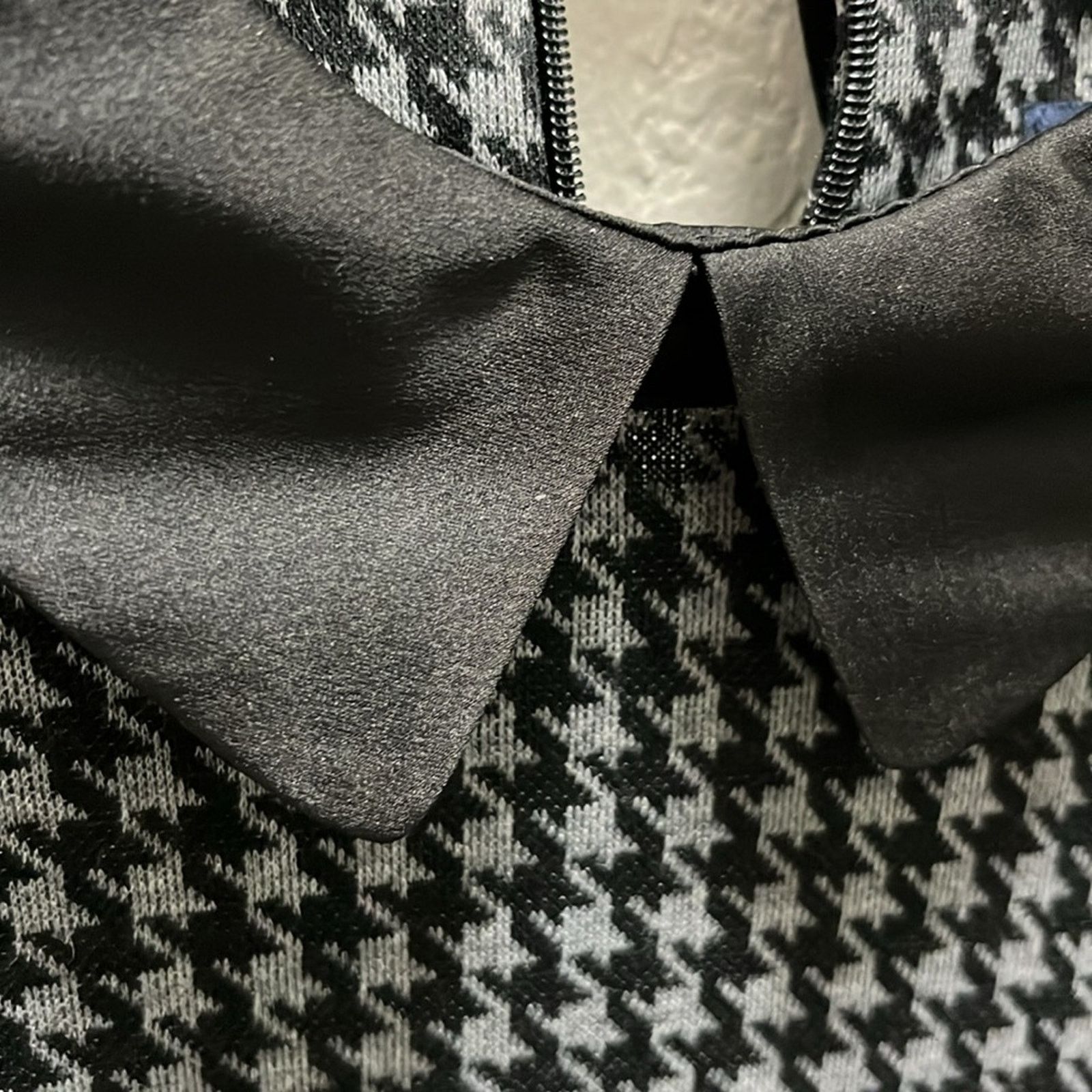 Tommy Hilfiger Tommy Hilfiger Women Pan Collar Dress Houndstooth Black Size XL / US 12-14 / IT 48-50 - 7 Thumbnail