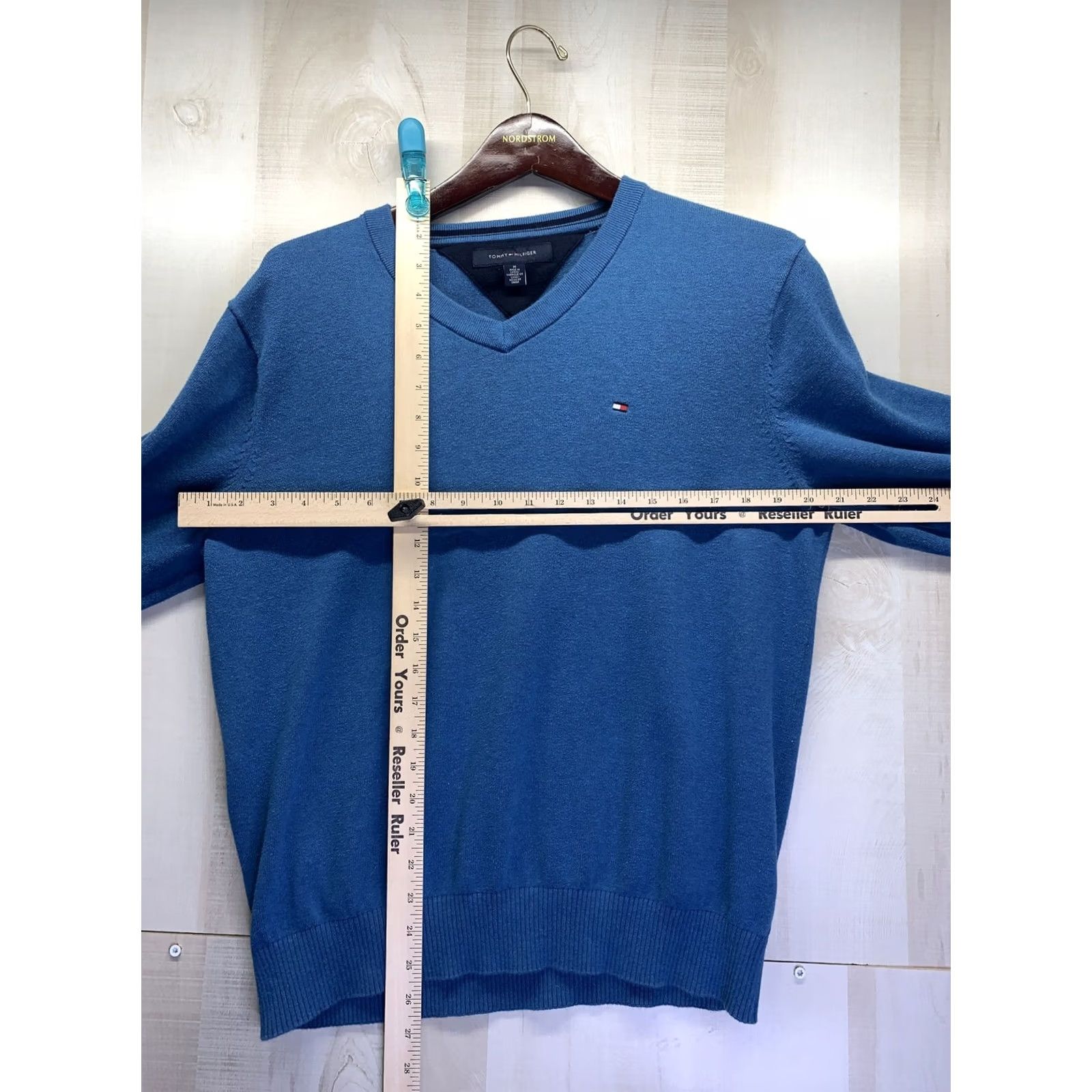 Tommy Hilfiger Tommy Hilfiger Men’s V Neck Long Sleeve 100% Cotton Sweater-3687 Blue M Pullover Size US M / EU 48-50 / 2 - 3 Thumbnail