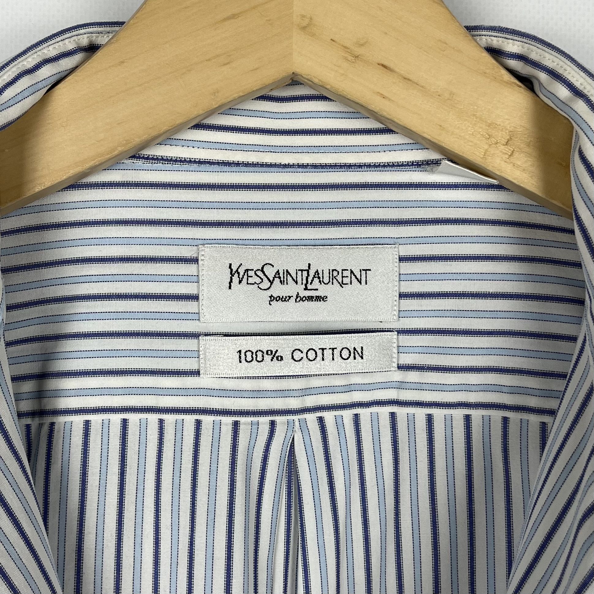 Yves Saint Laurent Yves Saint Laurent YSL Stripped Long Sleeve Button Up Shirt Size US XL / EU 56 / 4 - 12 Thumbnail