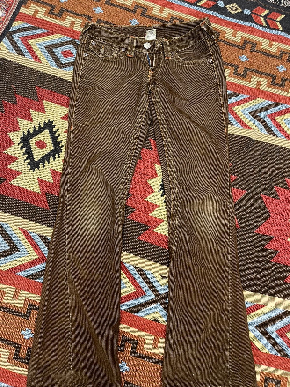 True Religion × Vintage CYBER GRUNGE Y2K TRUE RELIGION FLARED CORDUROY PANTS Size 25" / US 0 / IT 36 - 4 Thumbnail