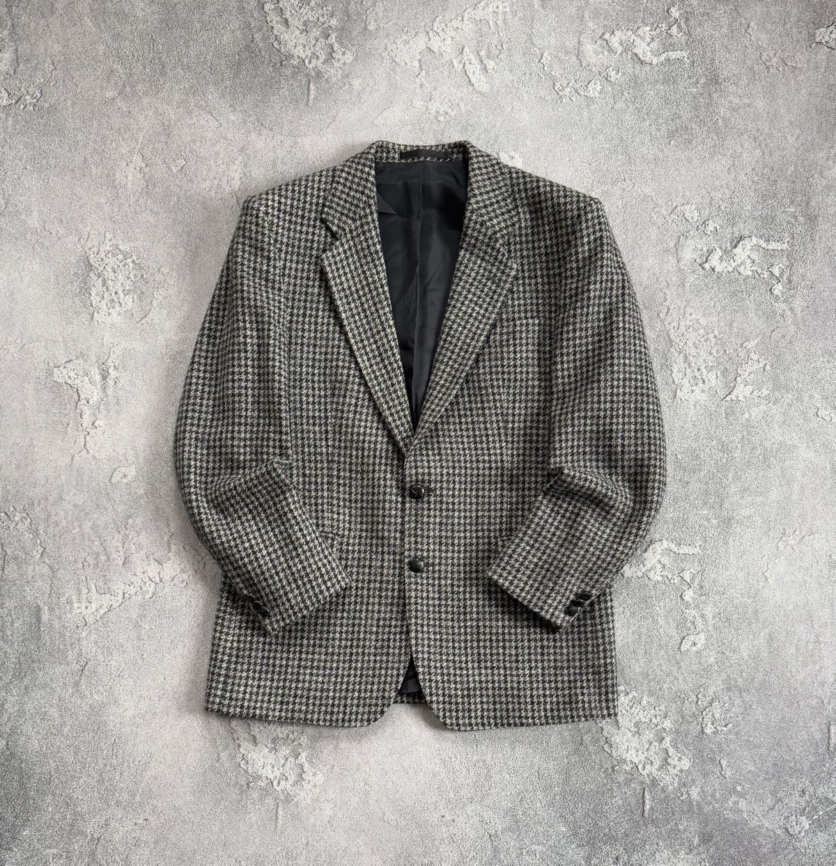 Harris Tweed × Vintage Harris Tweed M button up blazer jacket checkered wool Size 42S - 1 Thumbnail